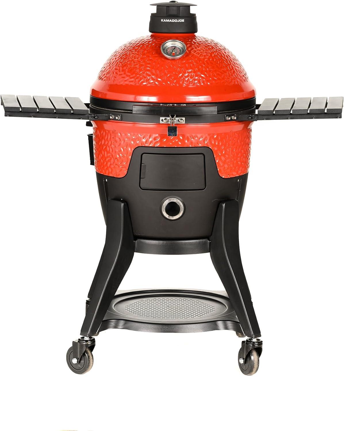 Kamado Joe 18-inch Red Ceramic Pellet Grill with Side Shelves