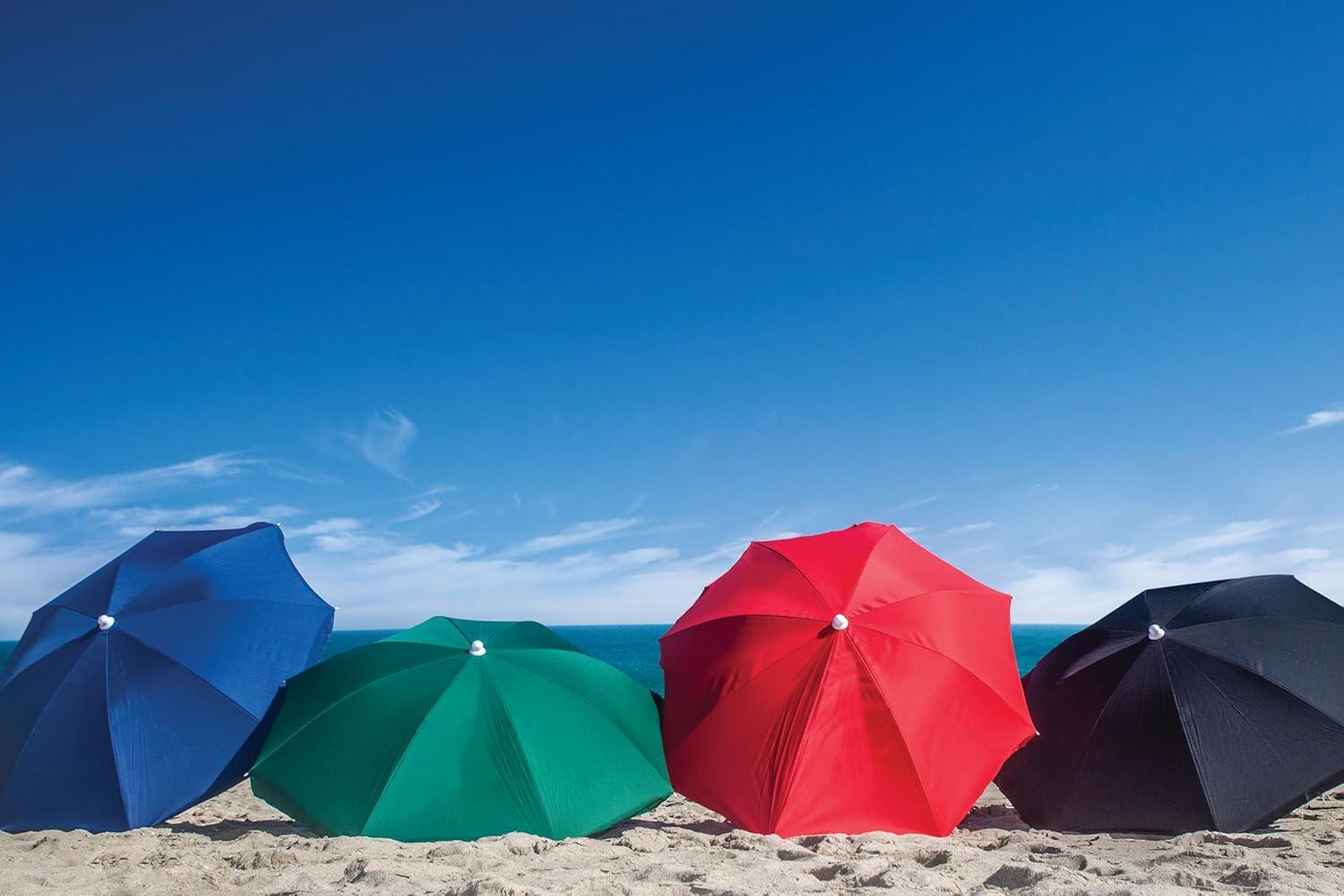 PICNIC TIME Outdoor Canopy Sunshade Beach Umbrella 5.5', Small Patio Umbrella, Beach Chair Umbrella