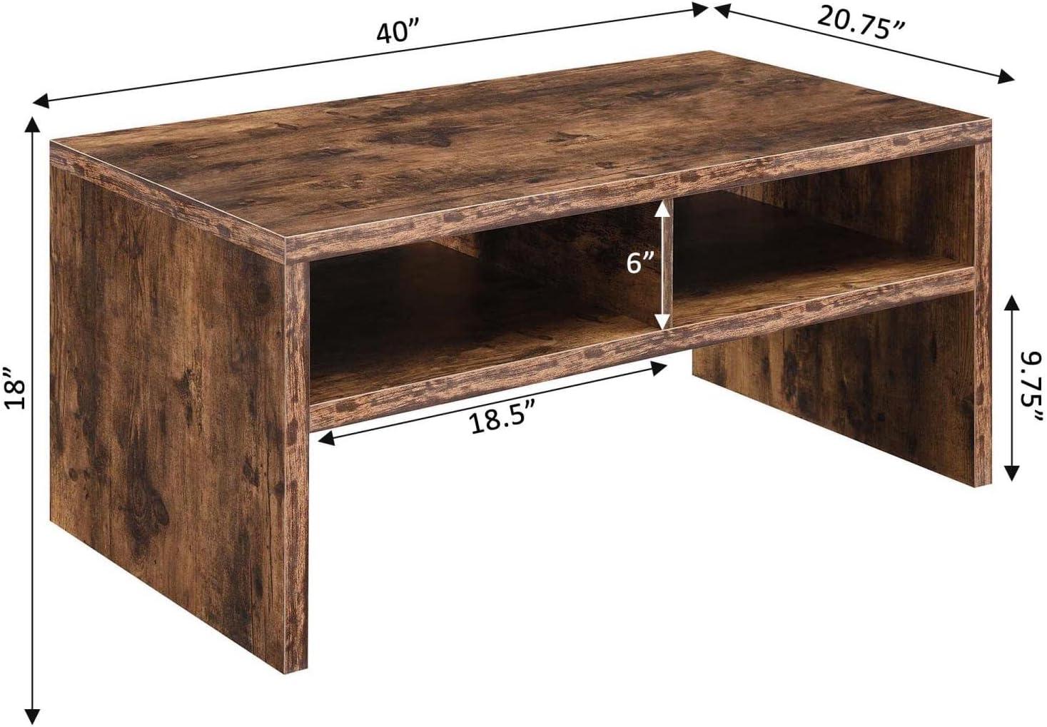 Convenience Concepts Northfield Admiral Deluxe Coffee Table with Shelves, Barnwood