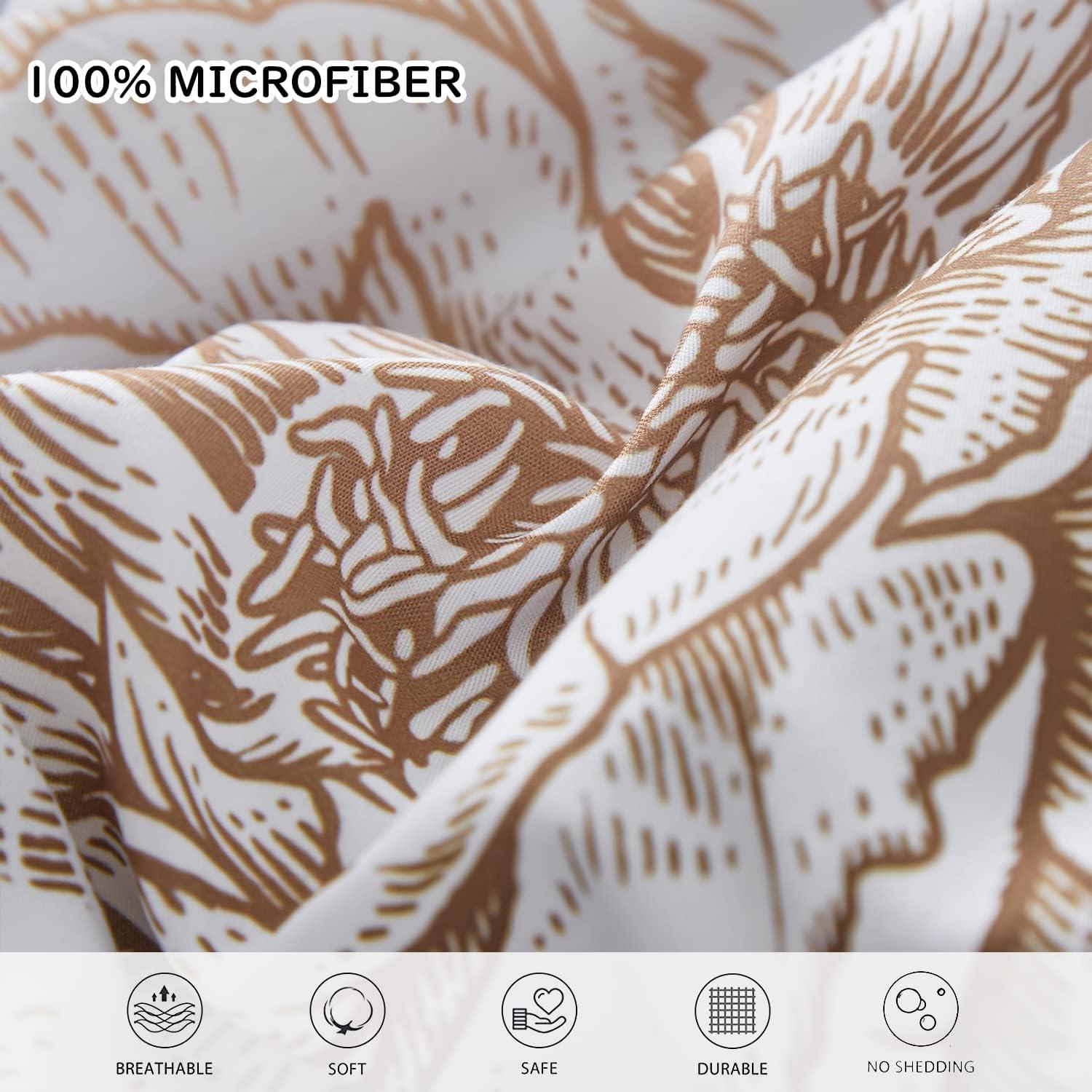 DANTUL 7 Piece Bed In A Bag Queen Comforter Set Botanical Floral Bedding Set,White Flowers Leaves Printed On Black Reversible Design,Soft Microfiber Comforter With Sheet Set,All Season