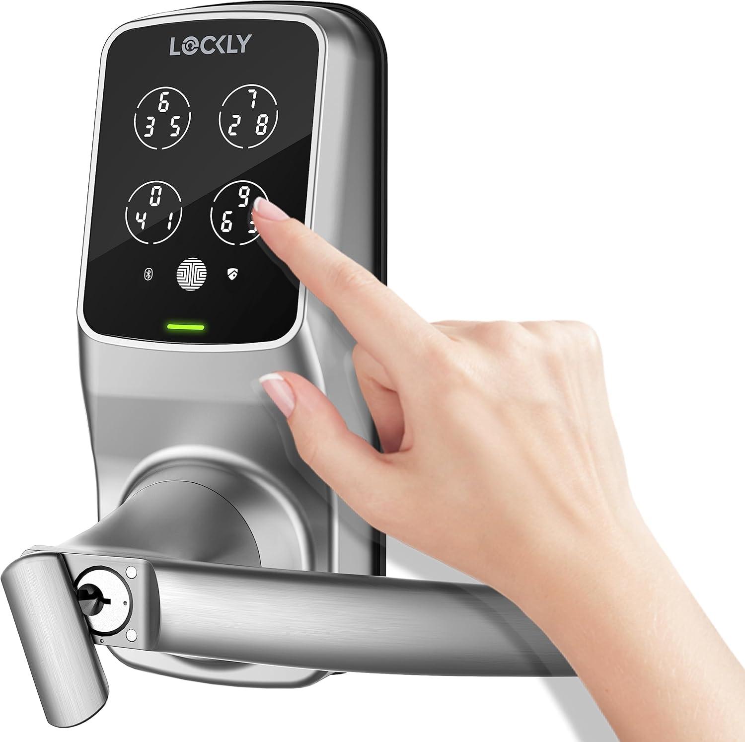 Lockly Satin Nickel Smart Door Lock with Touchscreen Keypad