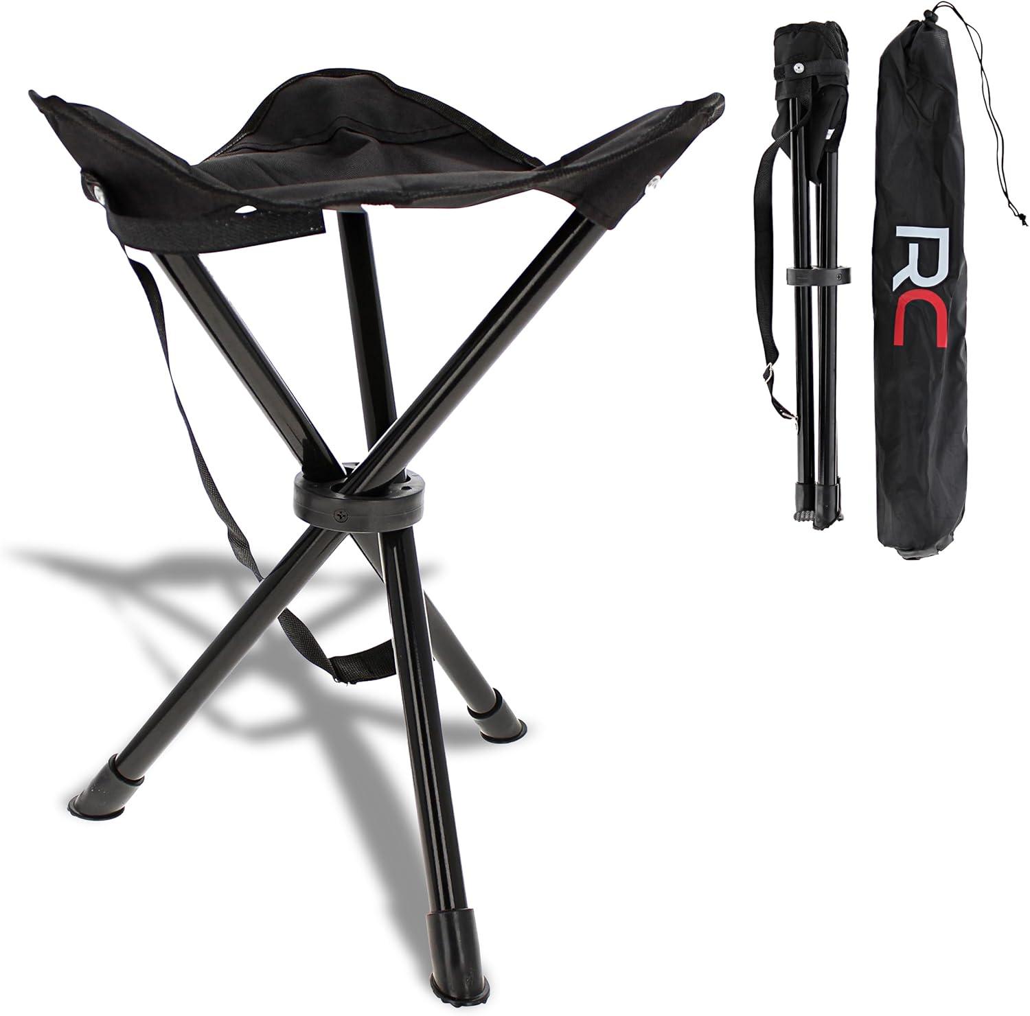 RLC Folding Camping Stool Tripod - Portable 3 Legged Ultralight Backpacking Chair