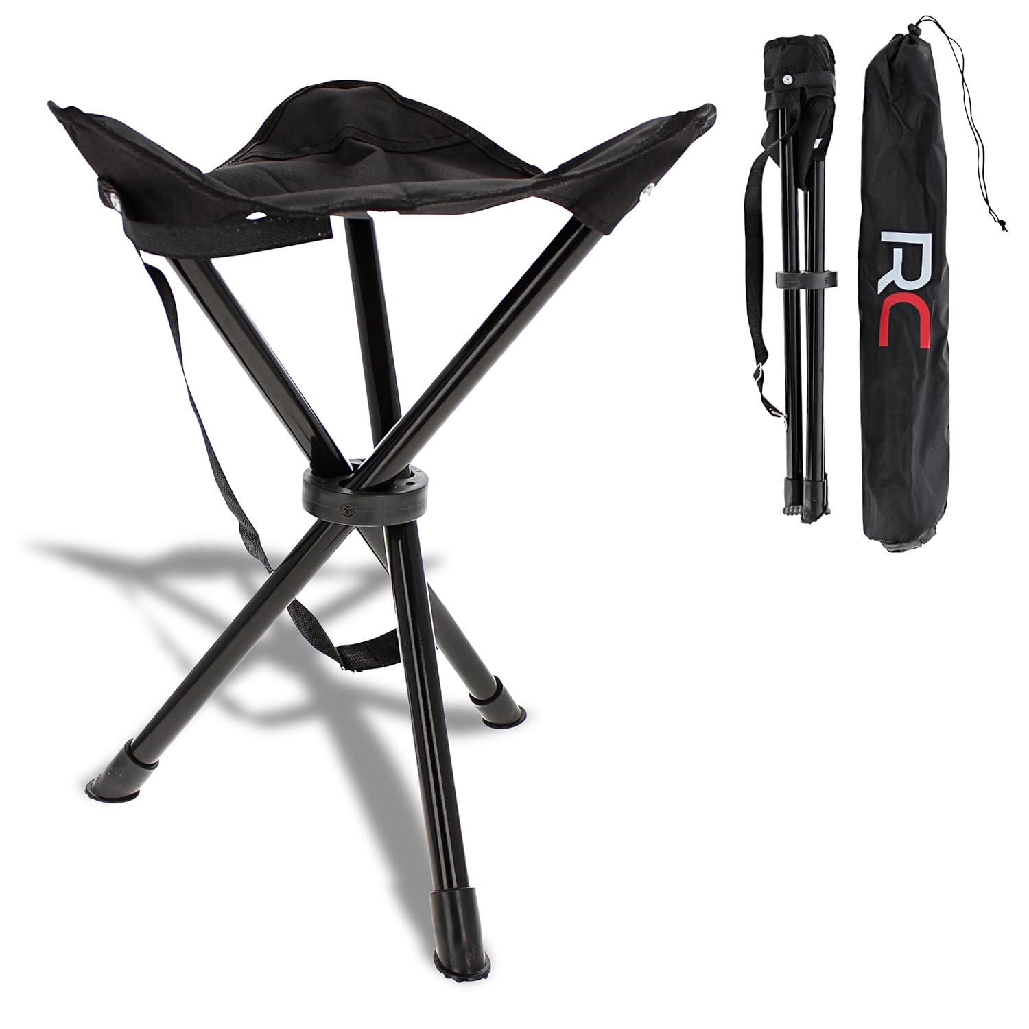 RLC Folding Camping Stool Tripod - Portable 3 Legged Ultralight Backpacking Chair