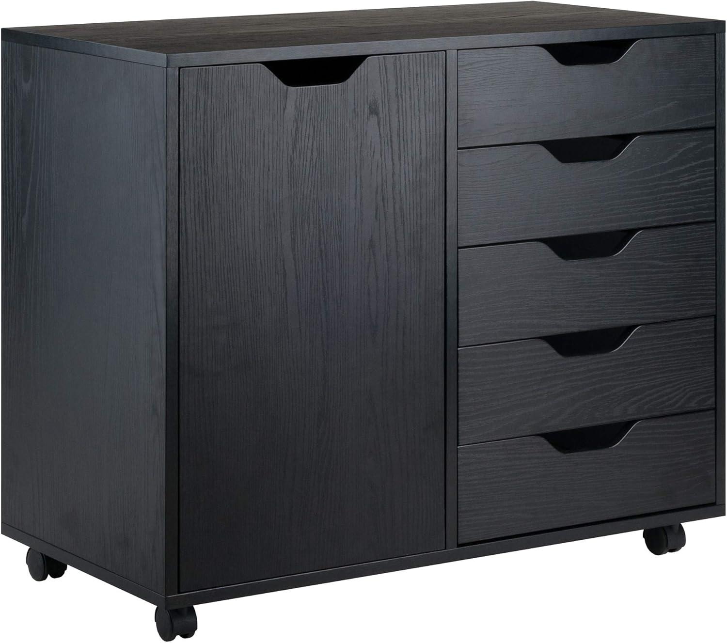 Winsome Wood Halifax 3-Pc Cabinet Set with File Drawer, Black Finish