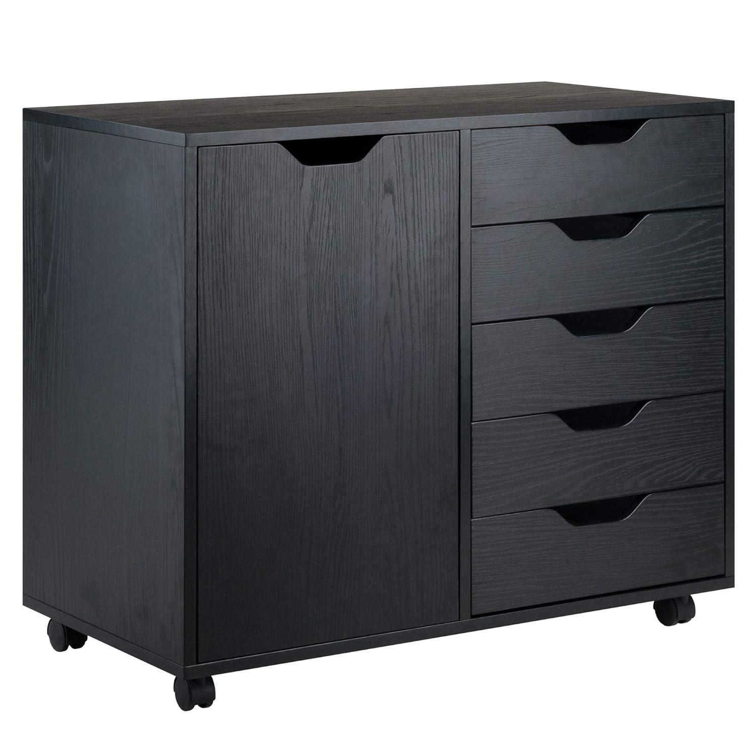 Winsome Wood Halifax 3-Pc Cabinet Set with File Drawer, Black Finish