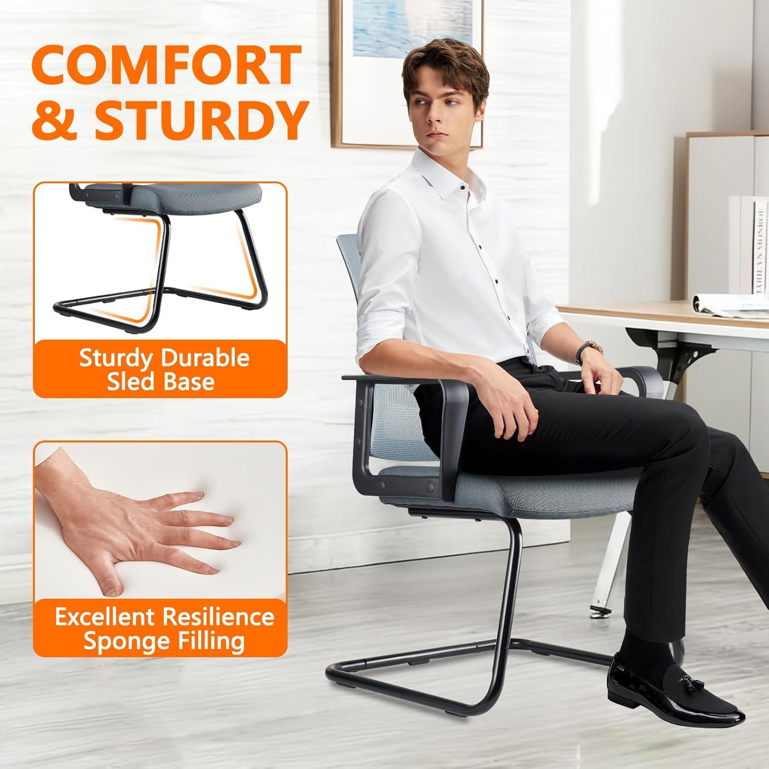 Clatina Waiting Room Chair with Metal Frame