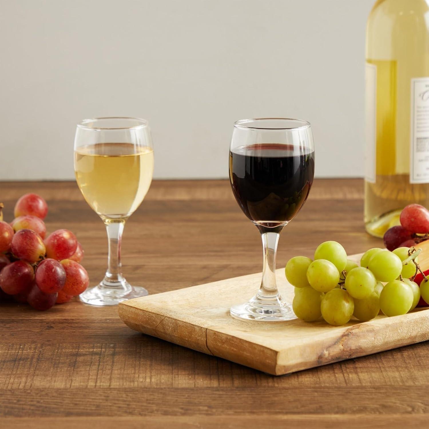 Stemmed Wine Glasses, Set of 4 for Housewarming Gift, Anniversary, Wedding (4.5 oz)