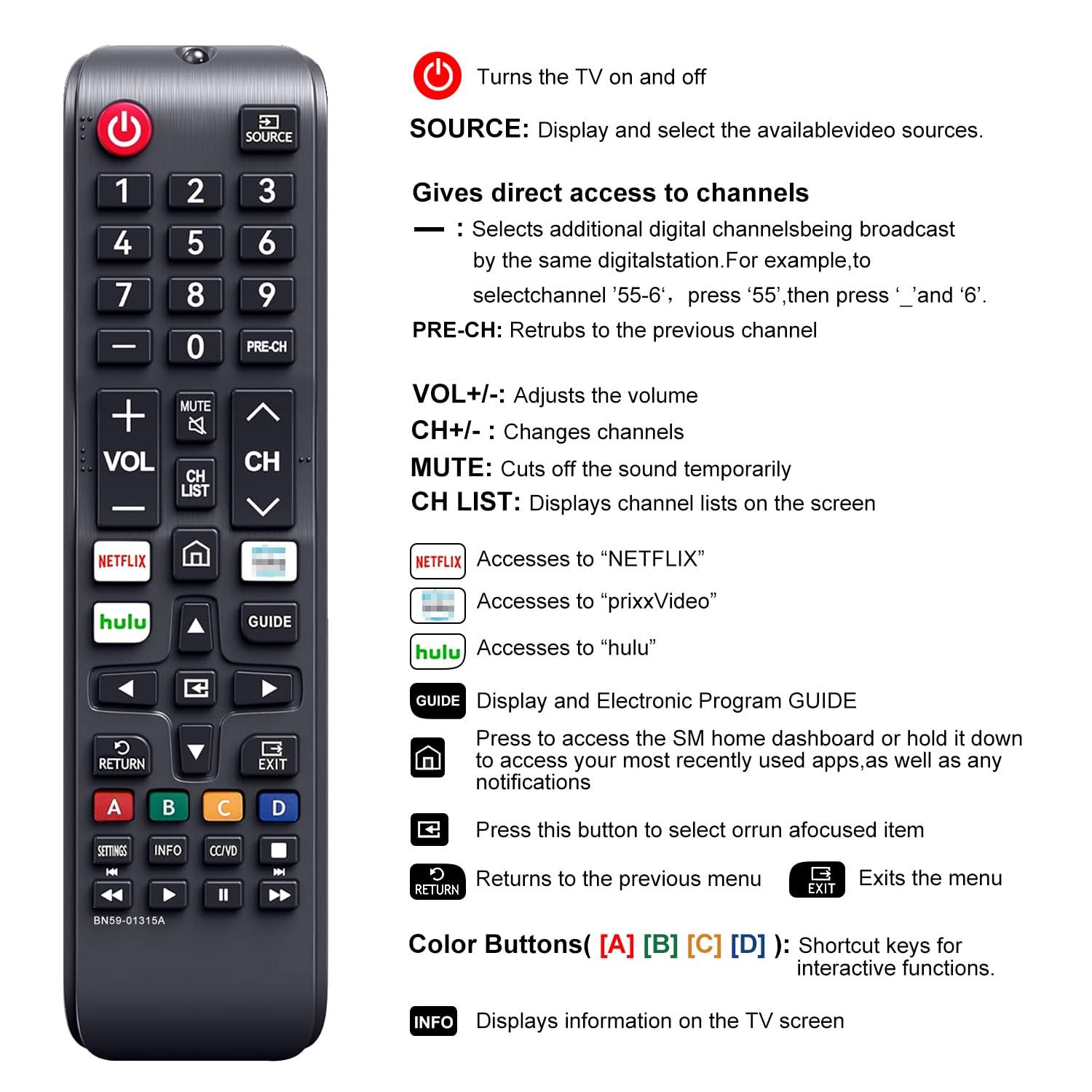 (Pack of 2)ZOUYUE Universal Remote for All Samsung TV,Compatible for All Samsung Smart TV LED LCD HD TV