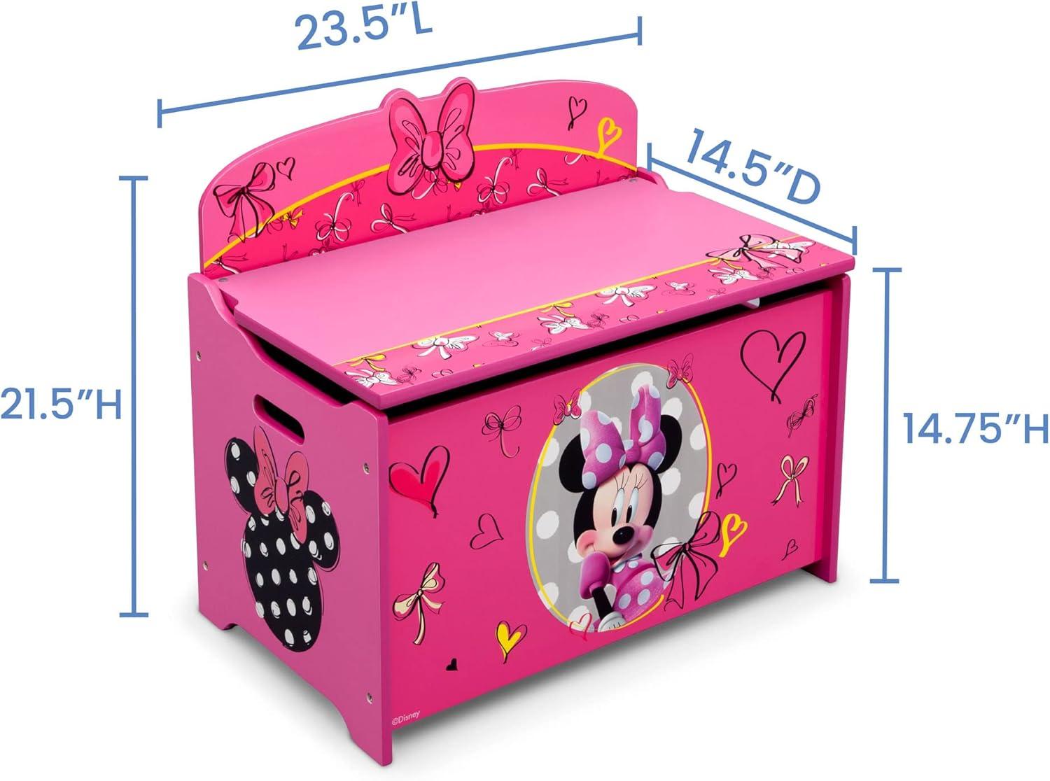 Disney Minnie Mouse Deluxe Wood Toy Box by Delta Children, Greenguard Gold Certified