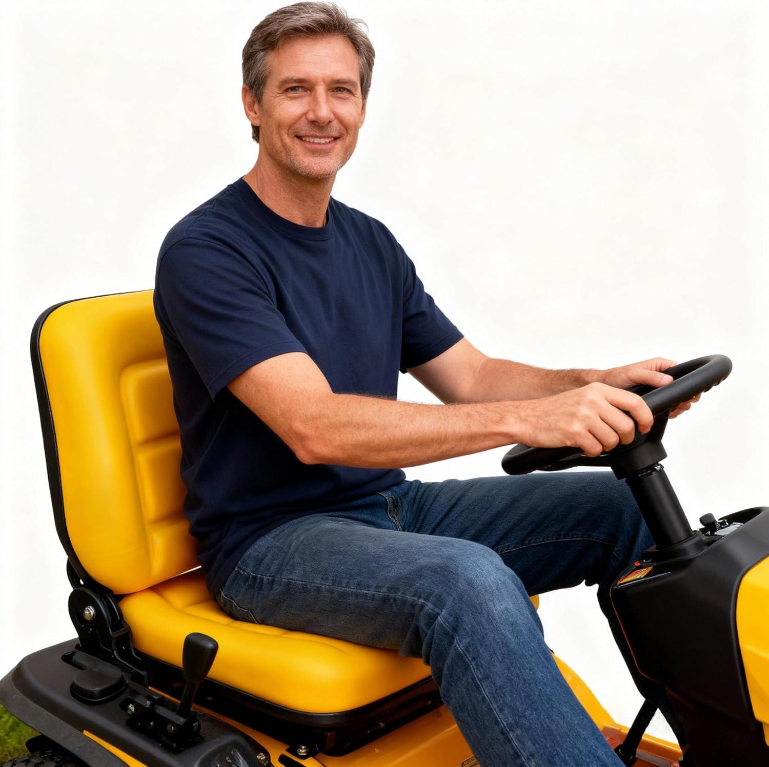Black Adjustable PVC Forklift and Tractor Seat with Armrests