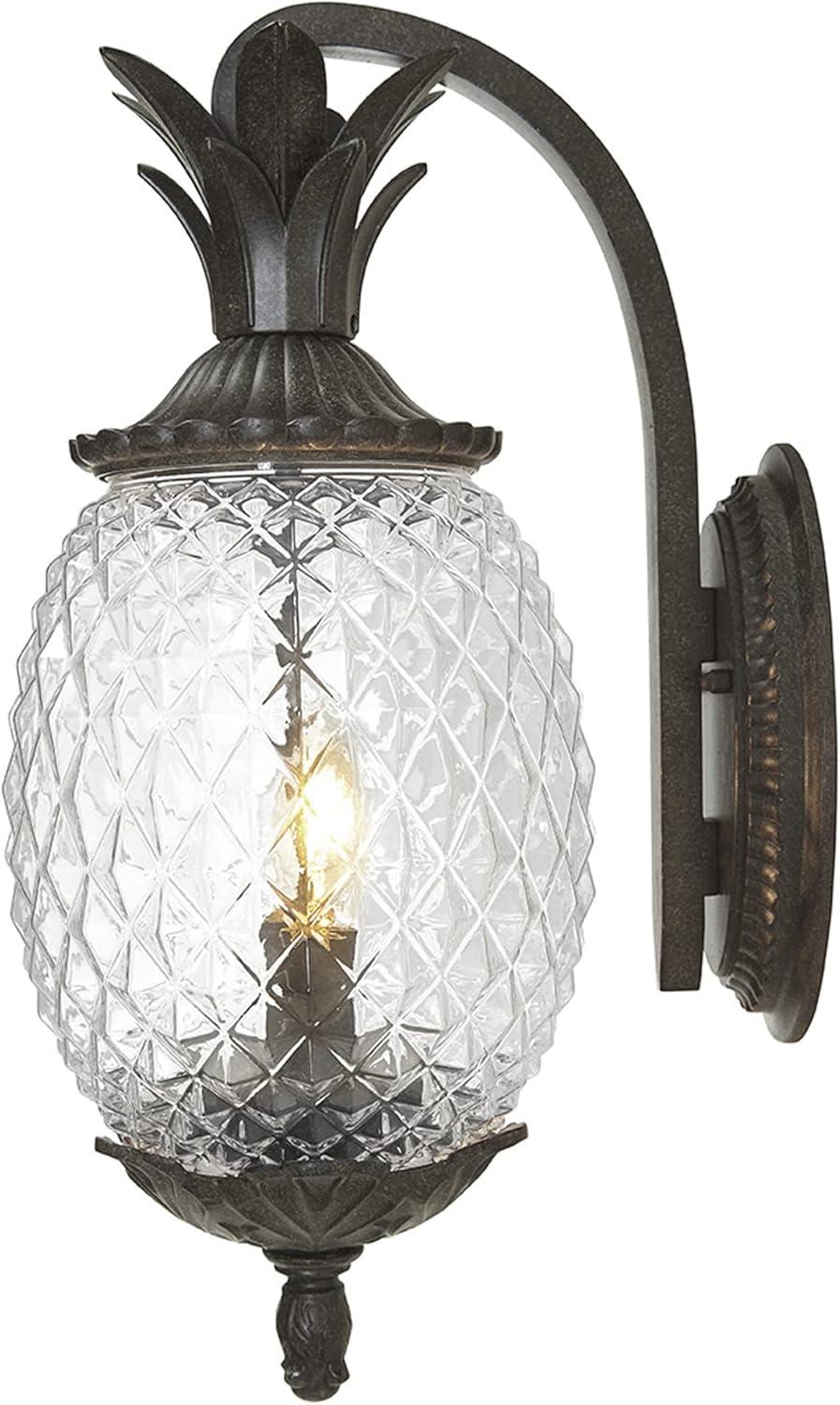 Black Dimmable Glass Lantern Wall Light