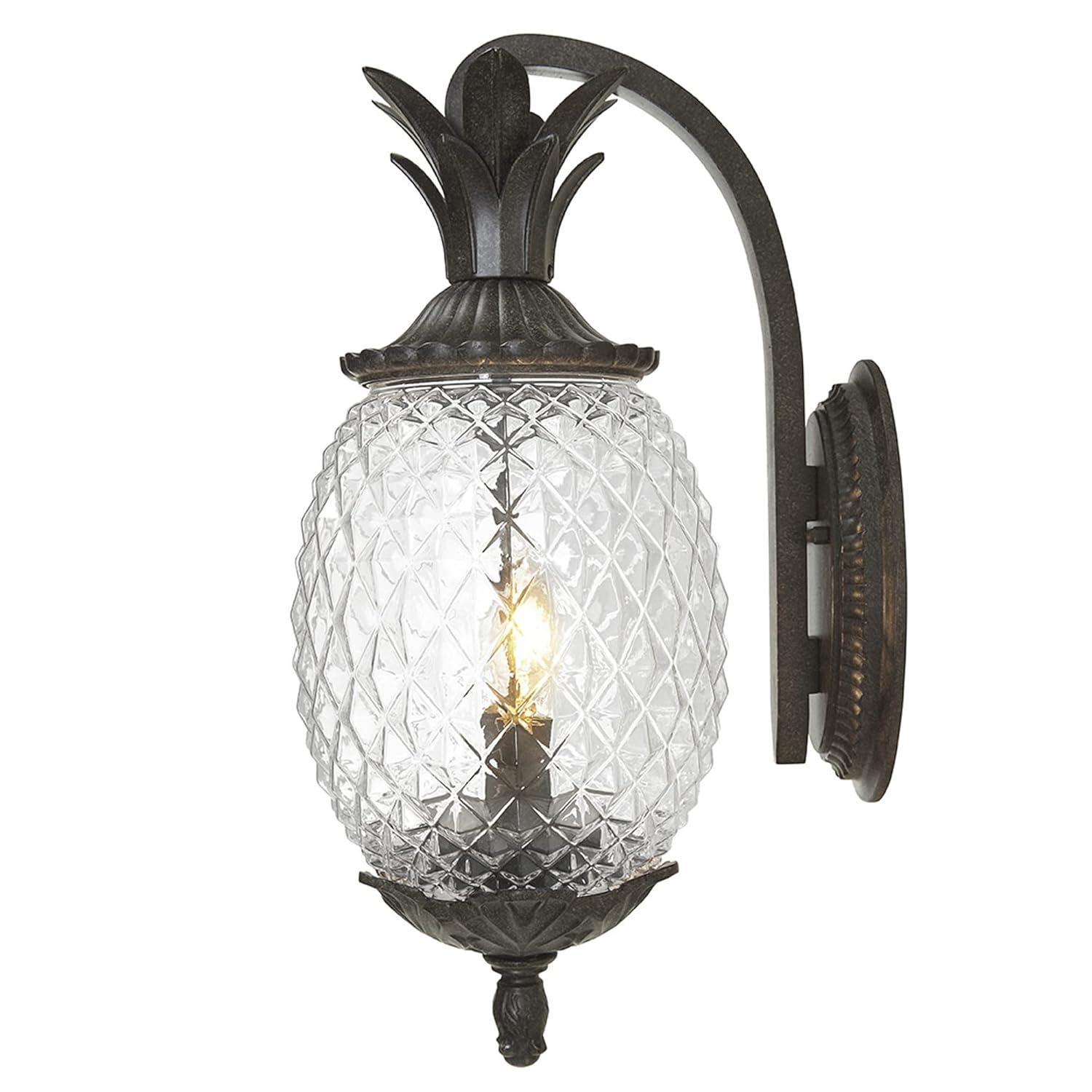 Black Dimmable Glass Lantern Wall Light