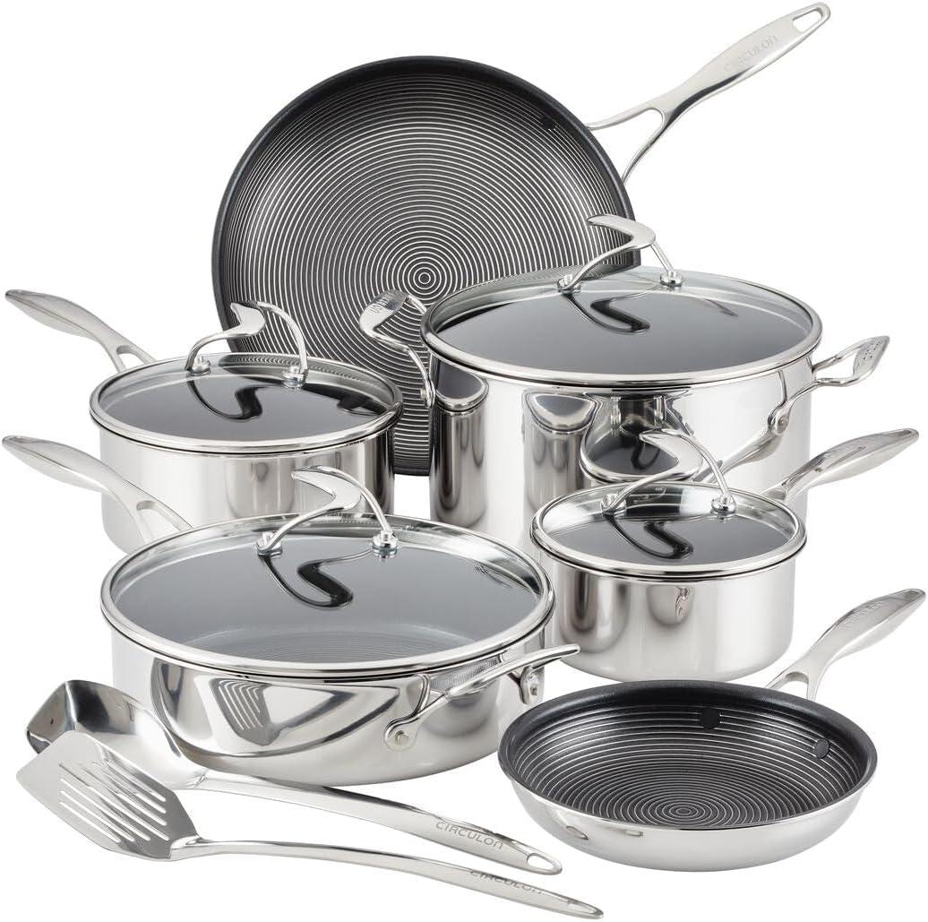 Circulon 12-Piece Stainless Steel Nonstick Cookware Set