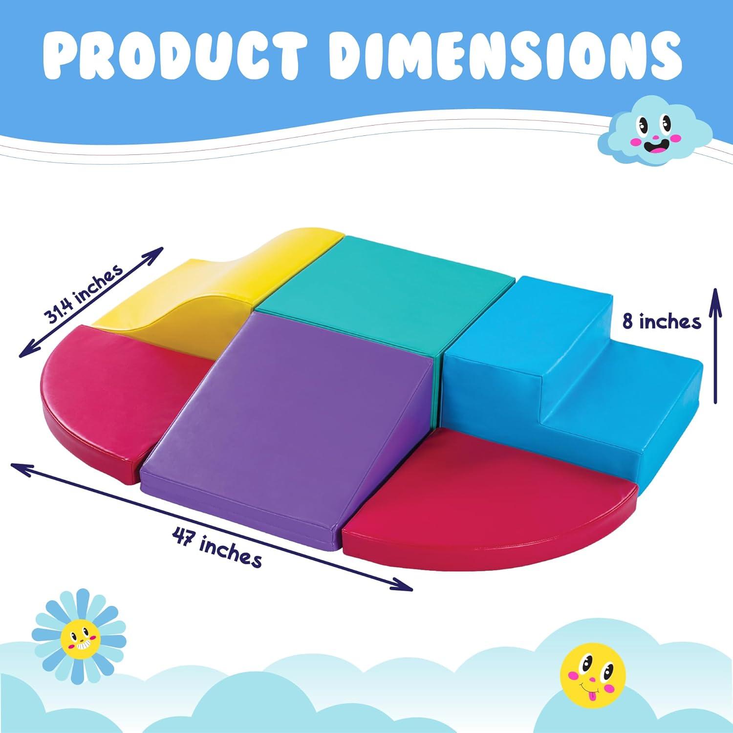 New Bounce Curved Corner Climber Ser - 6 Piece Climbing Set for Toddlers and Babies