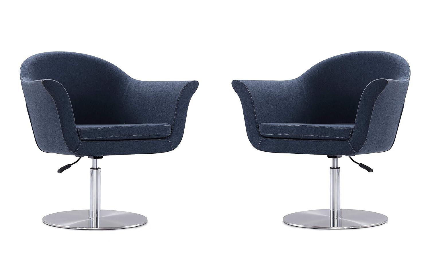 Orren Ellis Hillian Upholstered Swivel Armchair (Set of 2)