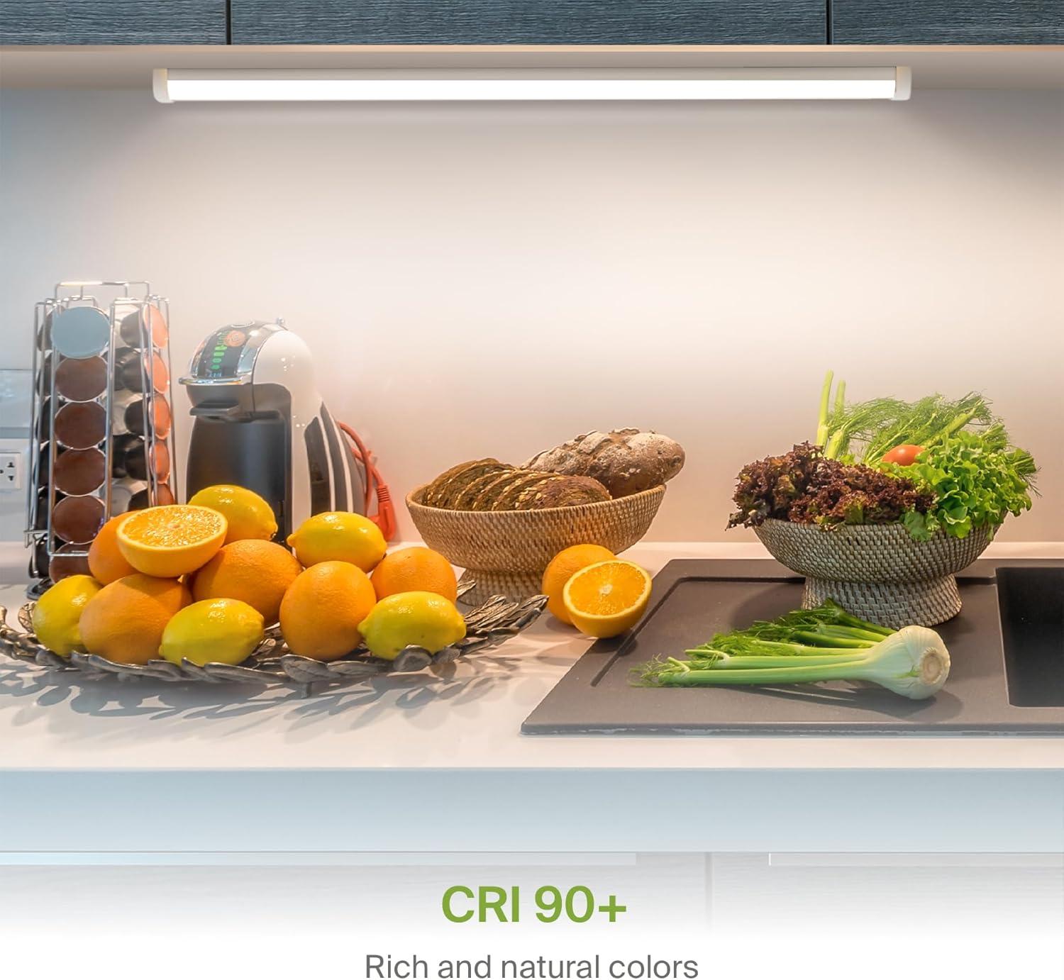 ASD LED Under Cabinet Lighting, 40 inch 20W 1574 LM, Dimmable Hardwired Under Cabinet Lights for Kitchen, 3000K Soft/4000K Cool/5000K Daylight, Under Counter Light Fixtures, ETL Energy Star White