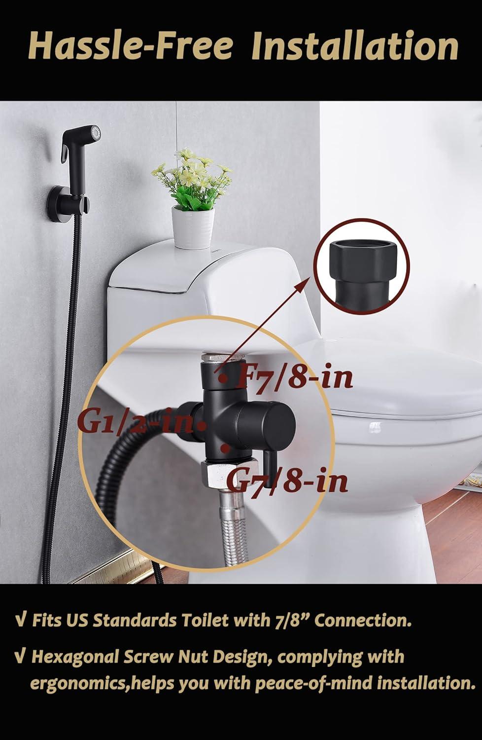 Matte Black 4-Mode Handheld Bidet Sprayer Kit