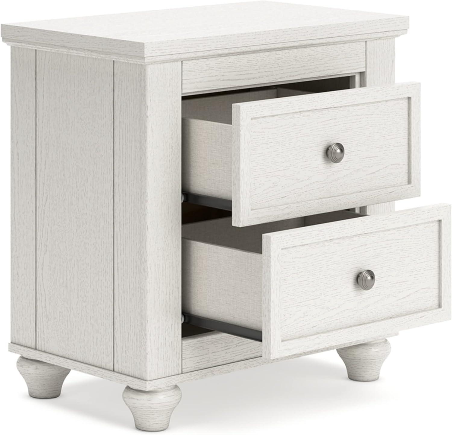 Grantoni Cottage-Style White 2-Drawer Nightstand