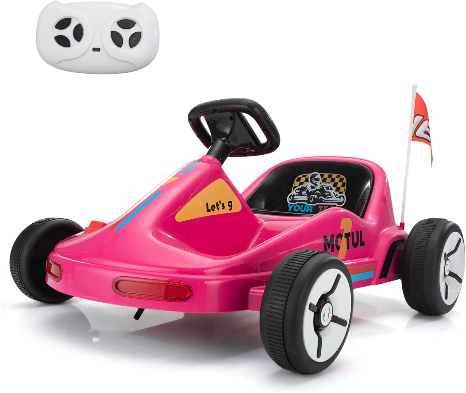 Tobbi 12v Kids Go Kart, Outdoor Battery Powered Ride On Car For Boys And Girls Aged 3-8, Childrens Electronic Toy Go Kart With 2 Speed Modes, Remote Control,bluetooth