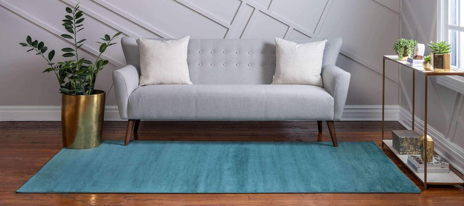 Unique Loom Williamsburg Collection Area Rug - Solid (9'  x 12' 2" Rectangle Turquoise/Teal)