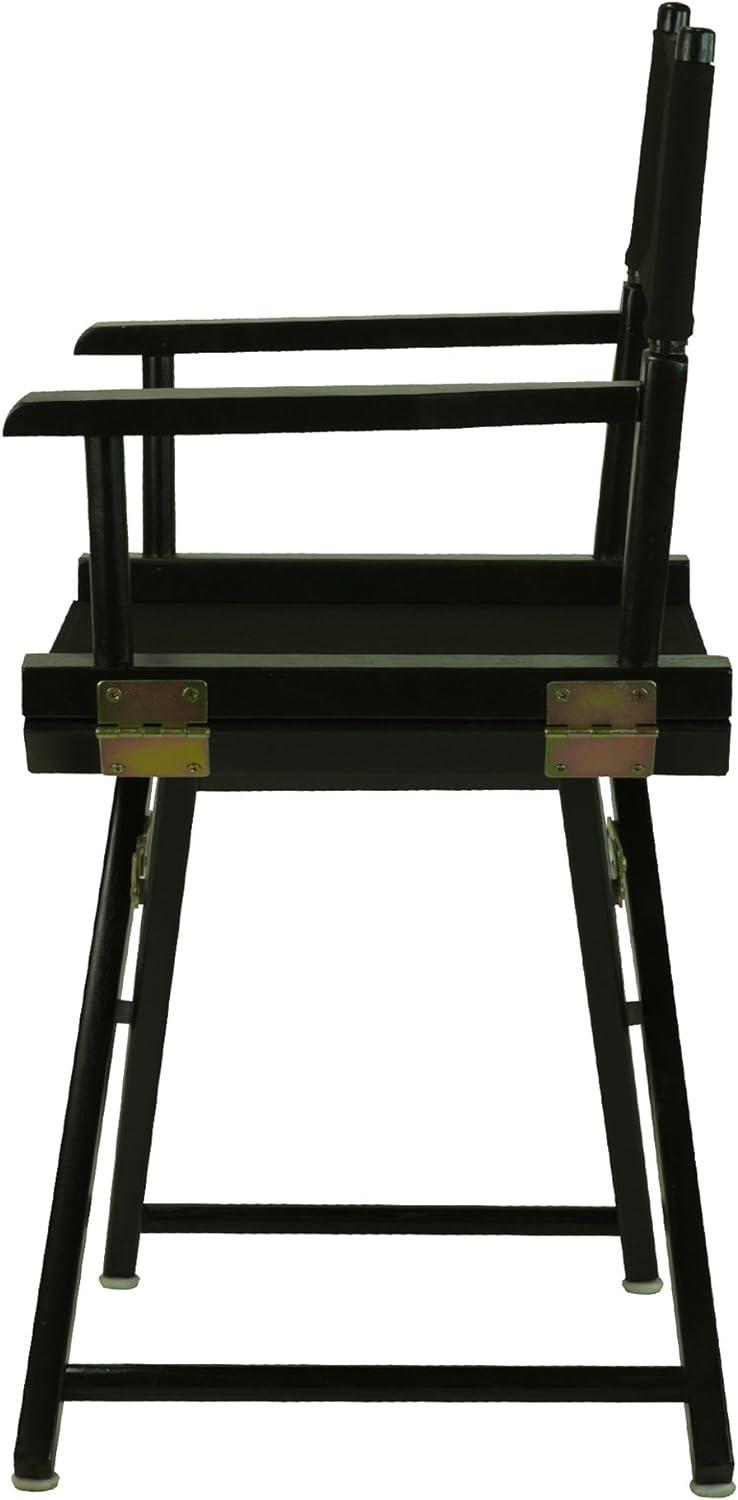 Black Solid Wood Director's Chair with Canvas Seat