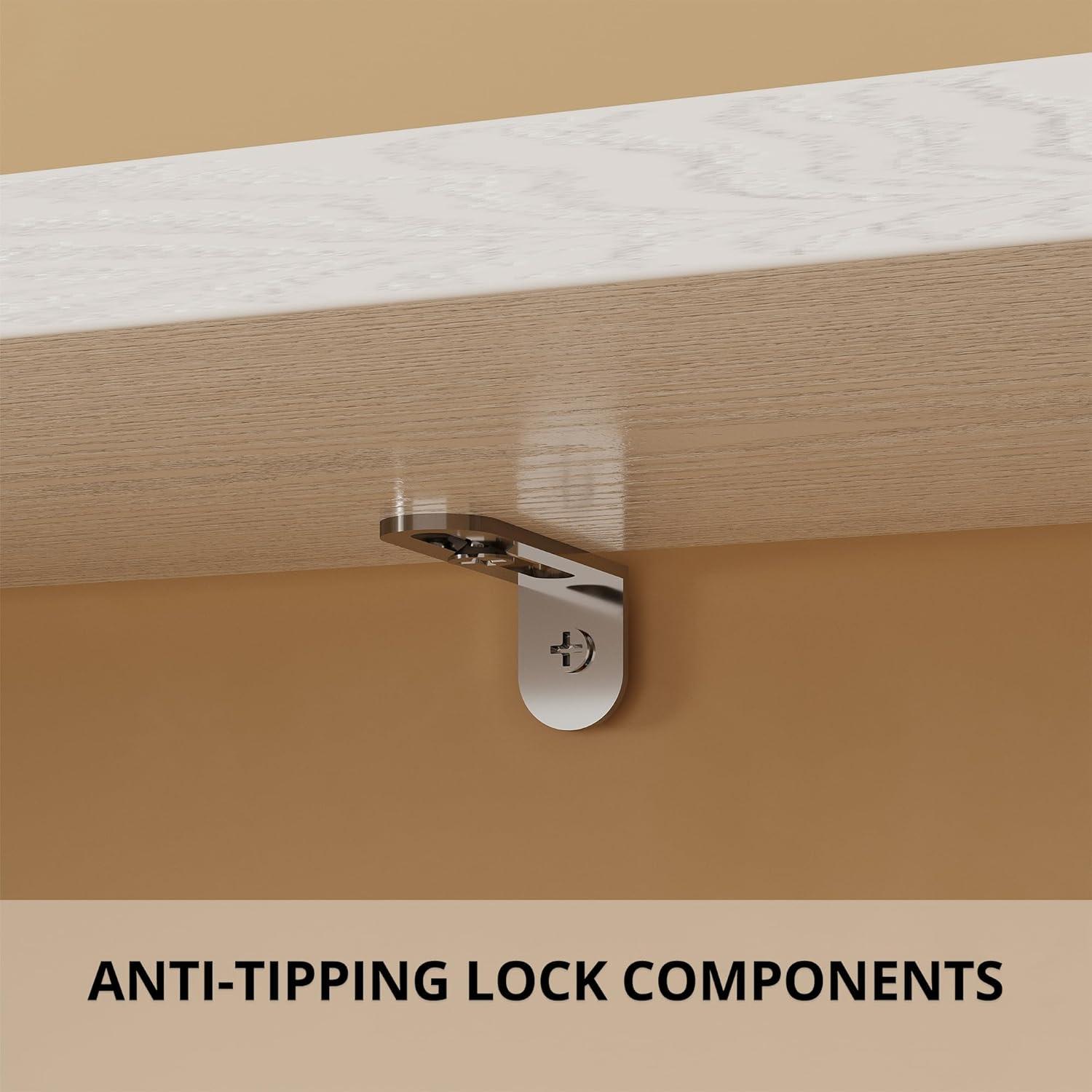 IRONCK Toy Storage Organizer, Kids Bookshelf with 2 Movable Cubby Drawers, Top Toy Storage with Crossbar, Storage Cabinet for Nursery, Playroom, White