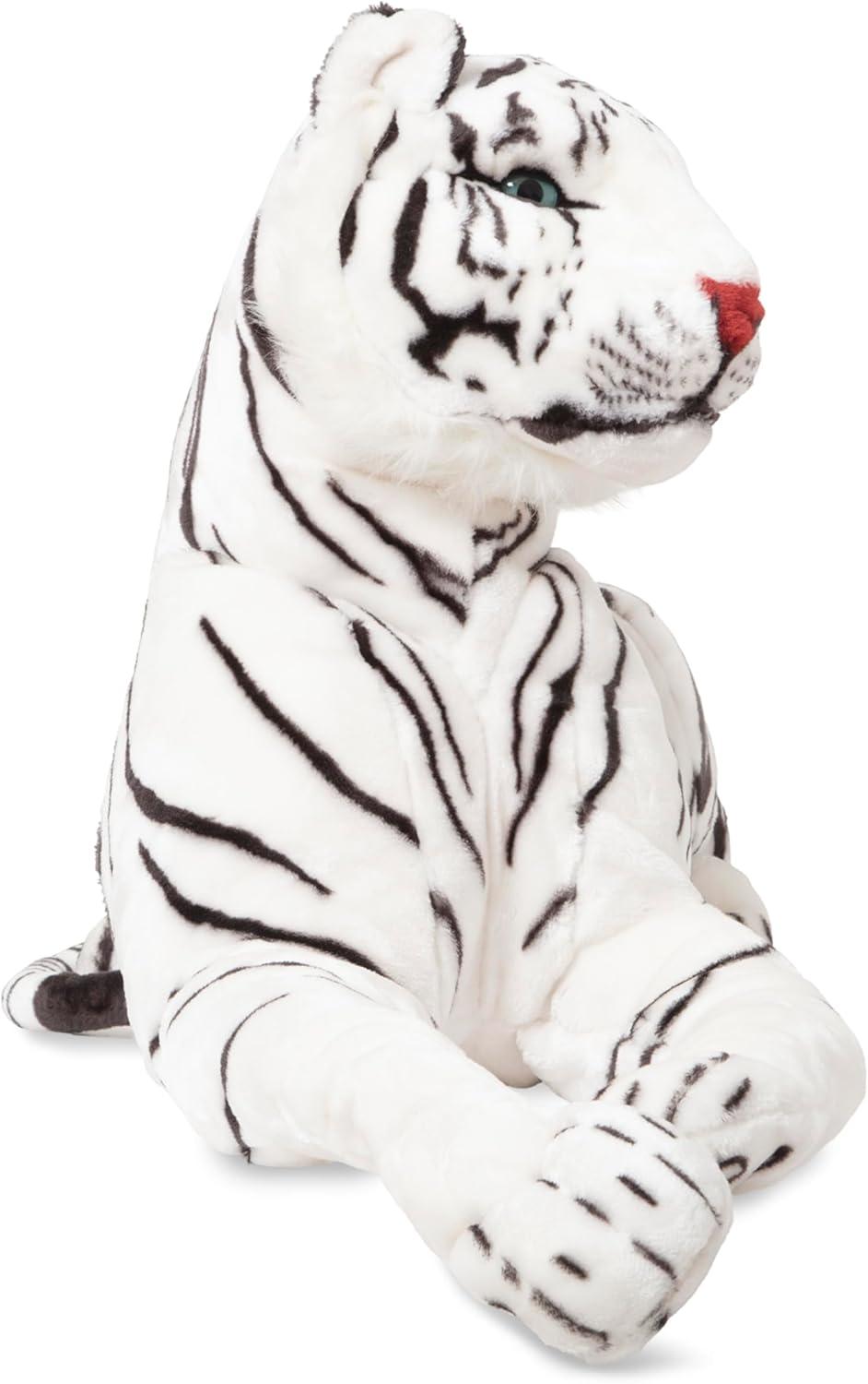 Melissa & Doug Giant Siberian White Tiger - Lifelike Stuffed Animal (over 5 feet long)