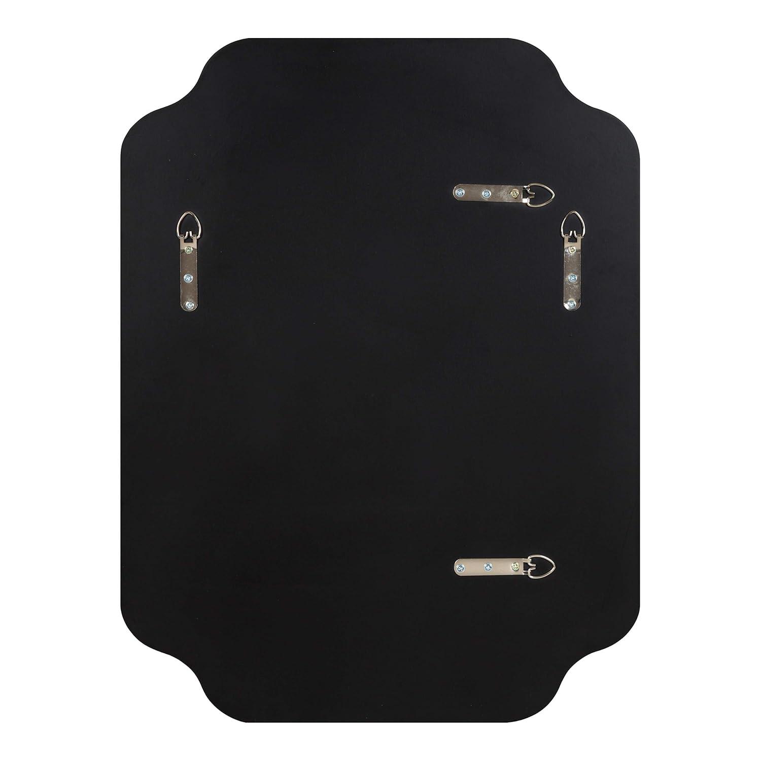 Kate and Laurel Plumley Glam Scalloped Wall Mirror, 18 x 24, Black, Transitional Mirror Wall Decor