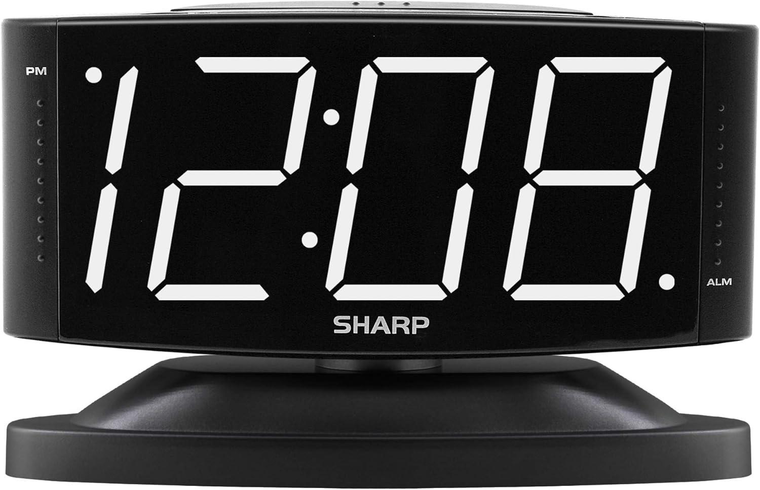 Black LED Digital Alarm Clock with Swivel Base