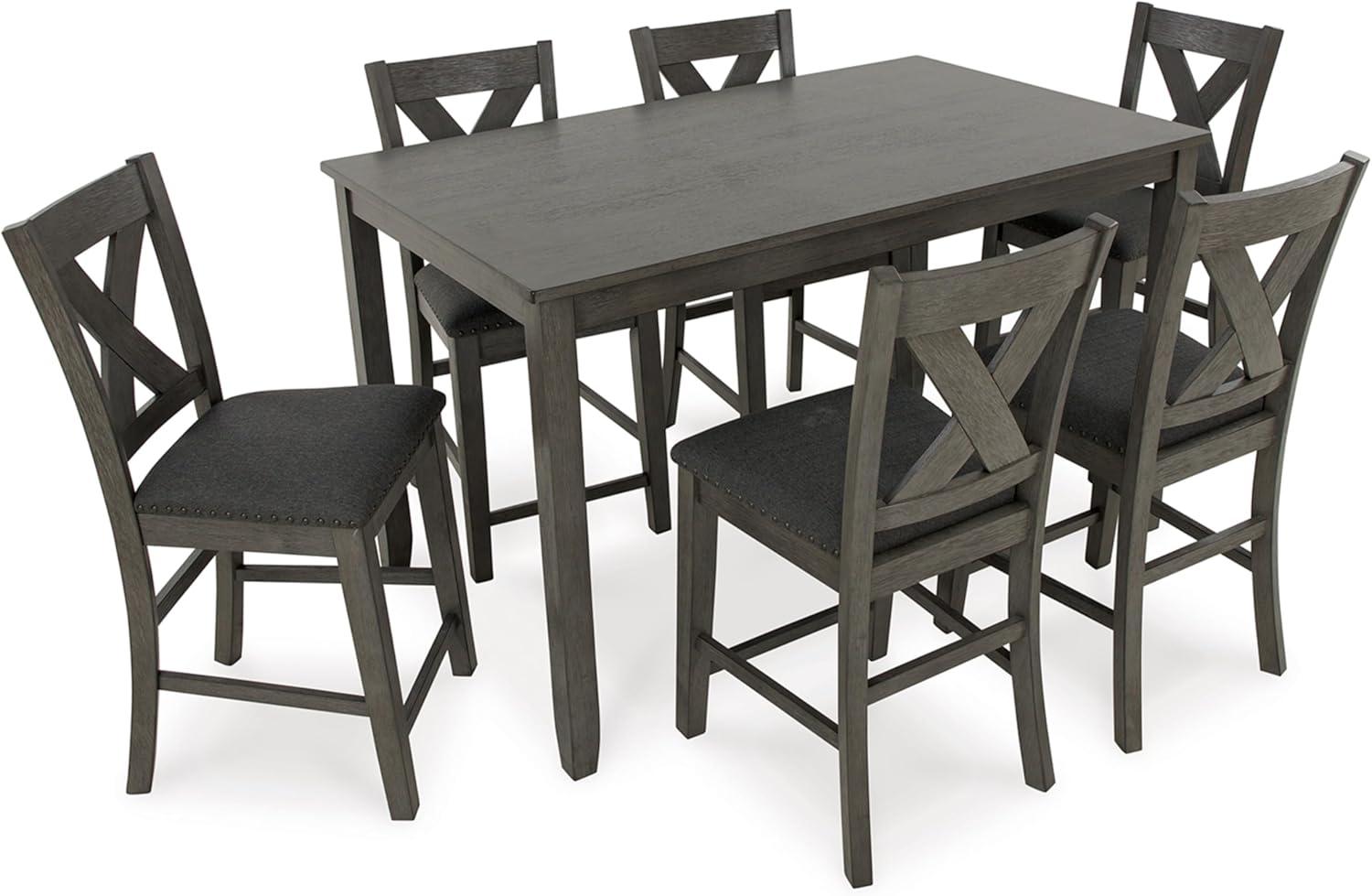 Ashley Furniture Caitbrook Gray Counter Height Dining Table Set - Set of 7