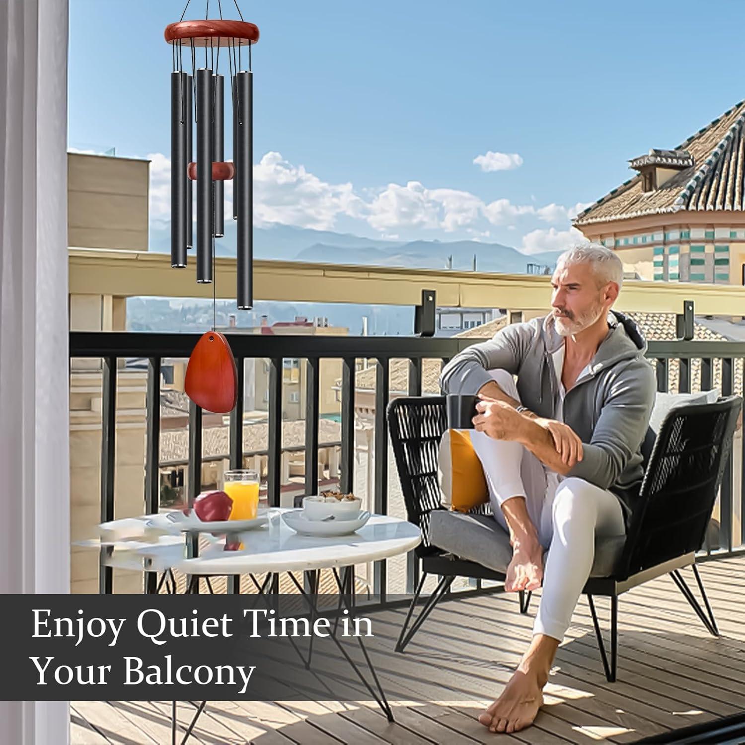 Large Aluminium Wind Chimes 37 Inches to Create a Zen Atmosphere Suitable for Outdoor, Garden, Patio Decoration. Classic Wind Chimes with Wind