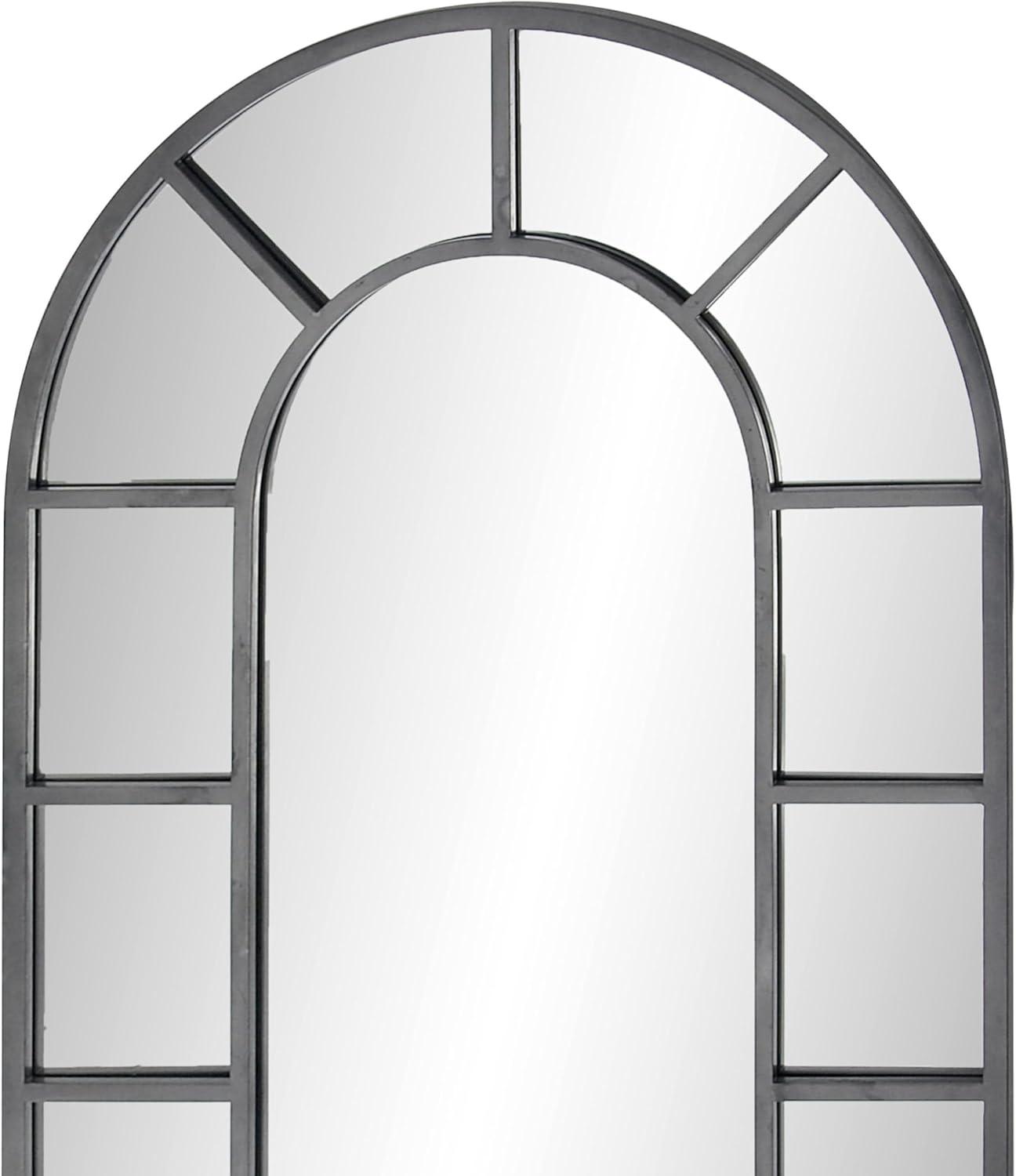 Metal Window Inspired Wall Mirror with Arched Top - Olivia & May