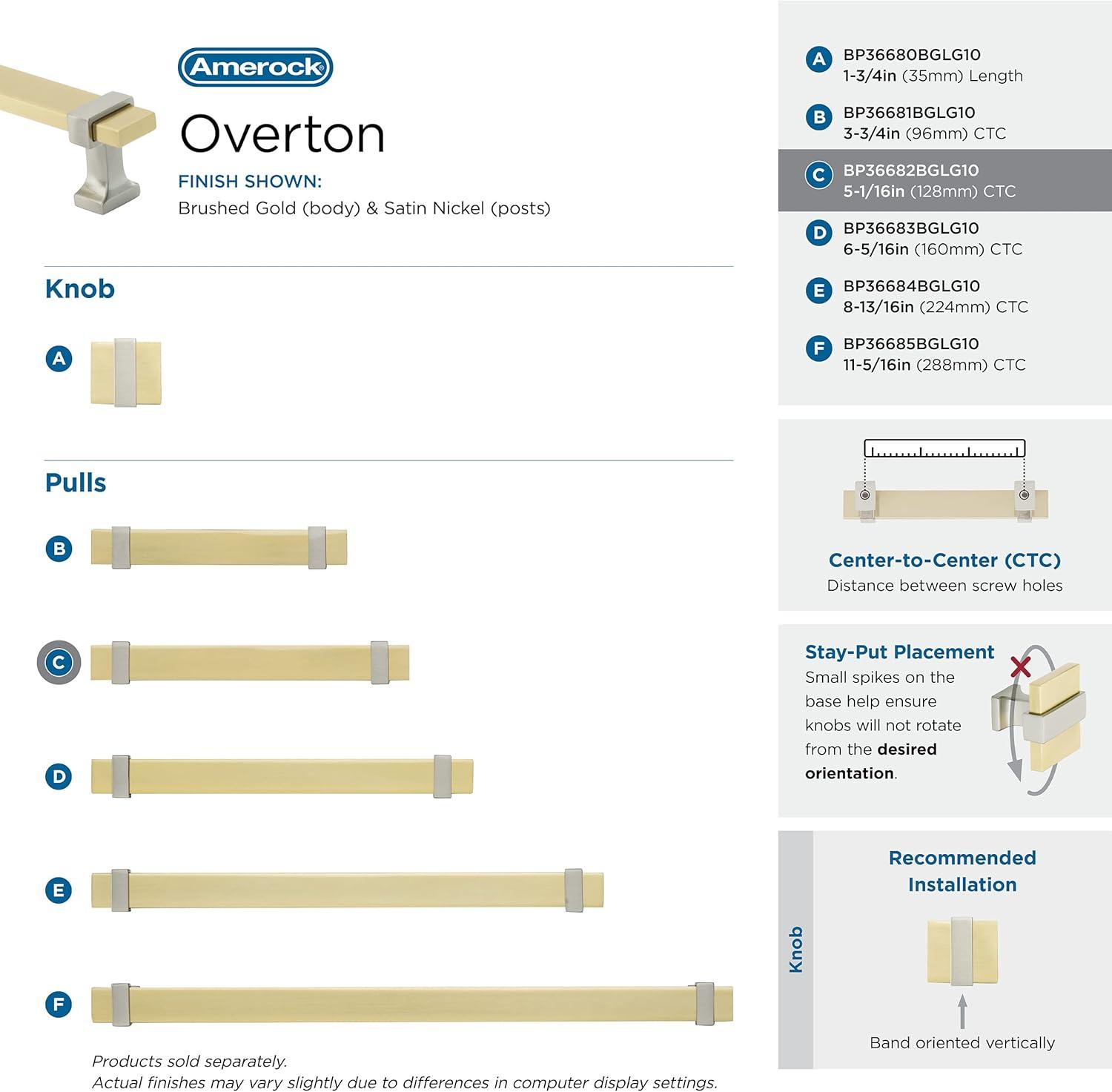 Amerock Overton Split Finish Cabinet or Drawer Pull