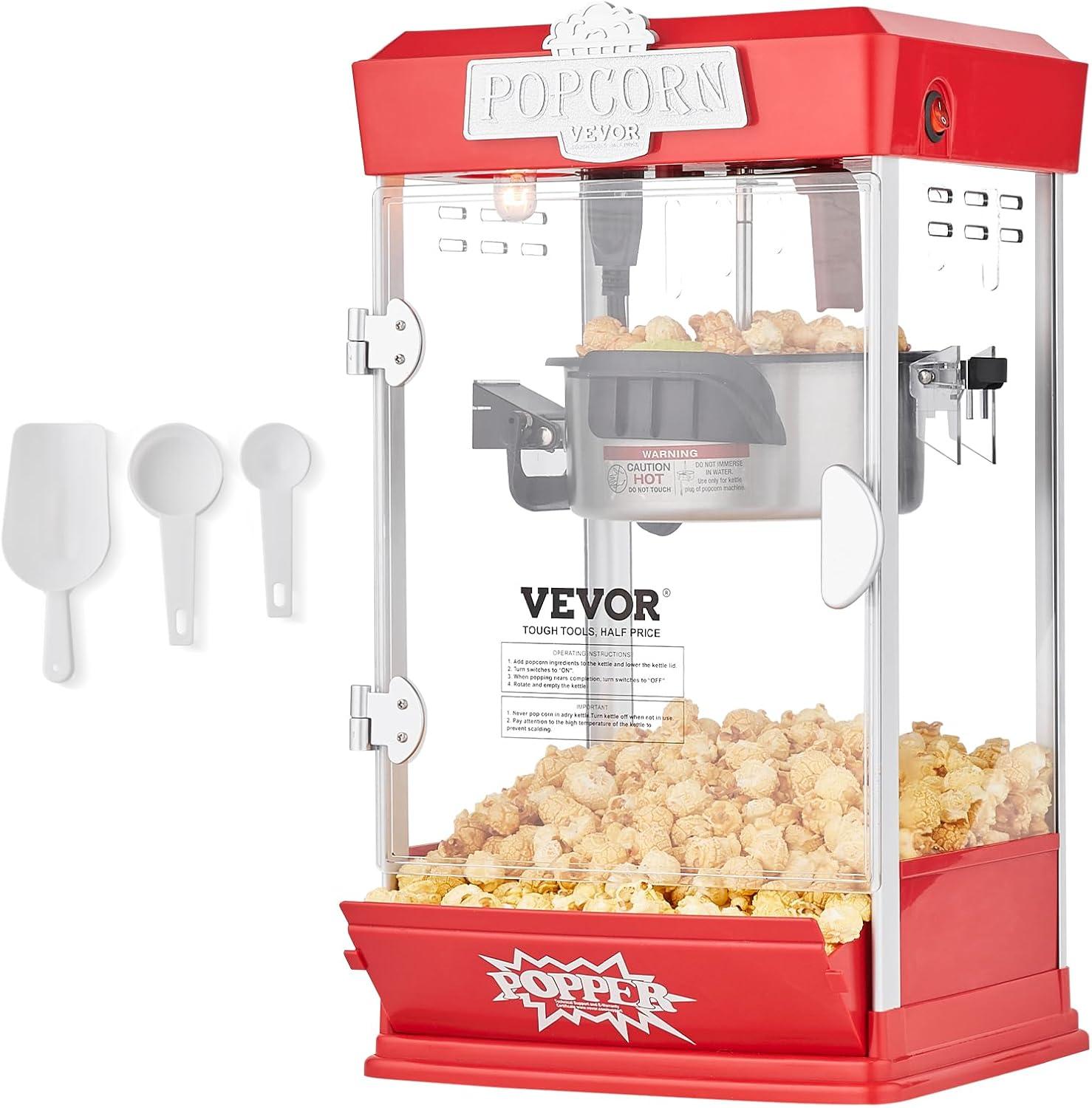 Stellweilan Tessberg Popcorn Popper Machine Tabletop Popcorn Maker 480W 4 Oz