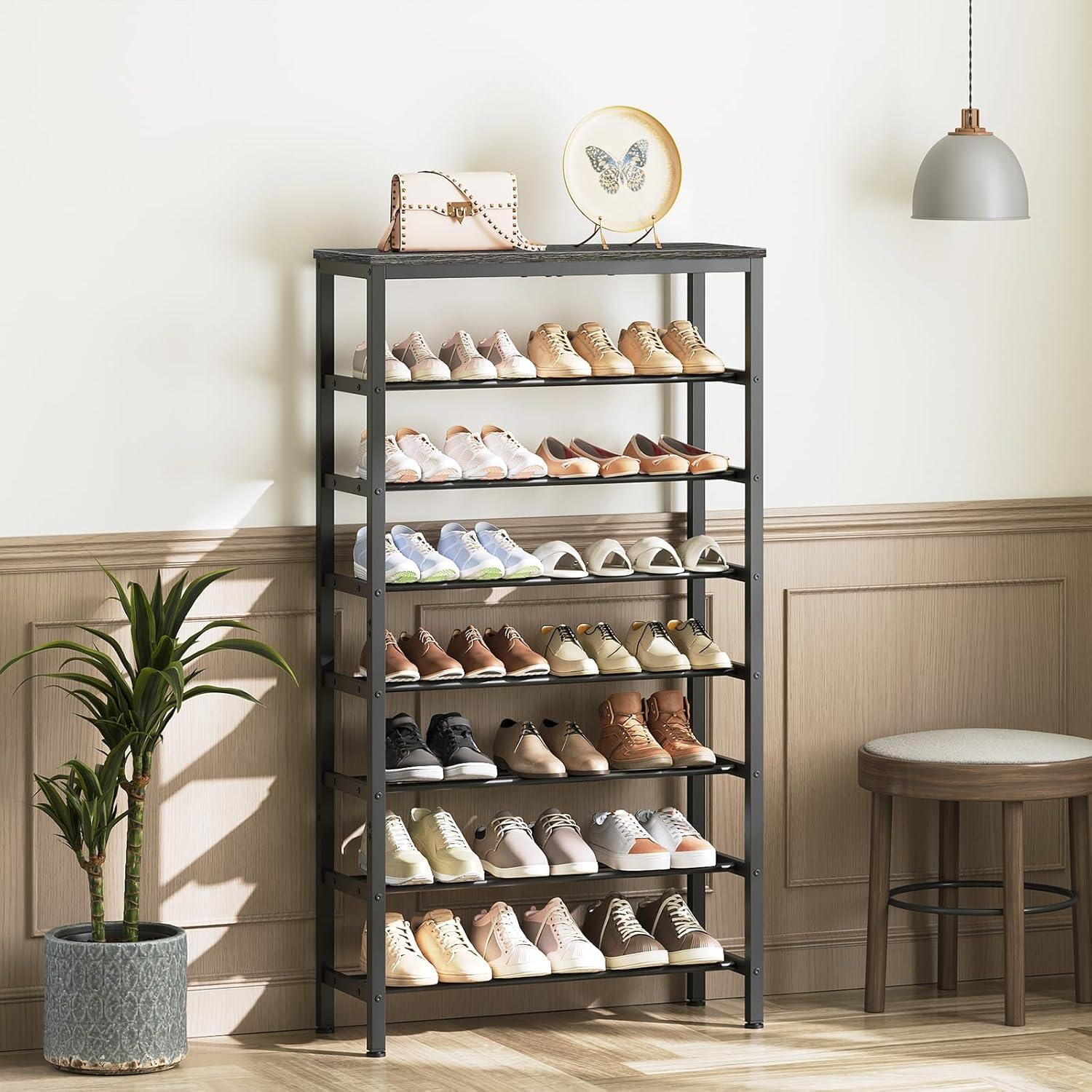 Shoe Rack, 6-Tier Shoe Organizer, for 18-24 Pairs of Shoes, Large Capacity Shoe Storage Shelf, Durable and Stable, for Entryway, Closet, Hallway, Dorm Room, Industrial, Rustic Brown BF67XJ01G1