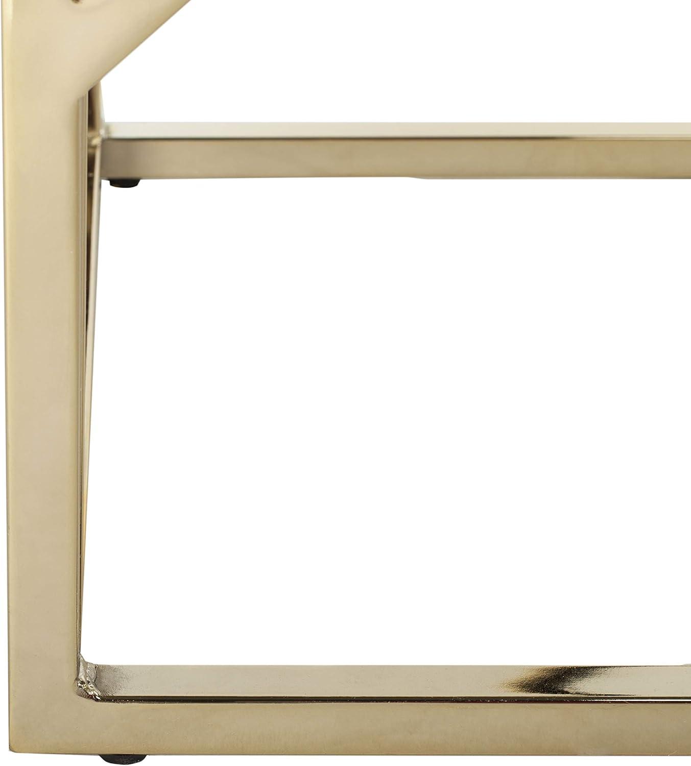 SAFAVIEH Namiko Modern Glam Console Table, Brass/Glass Top