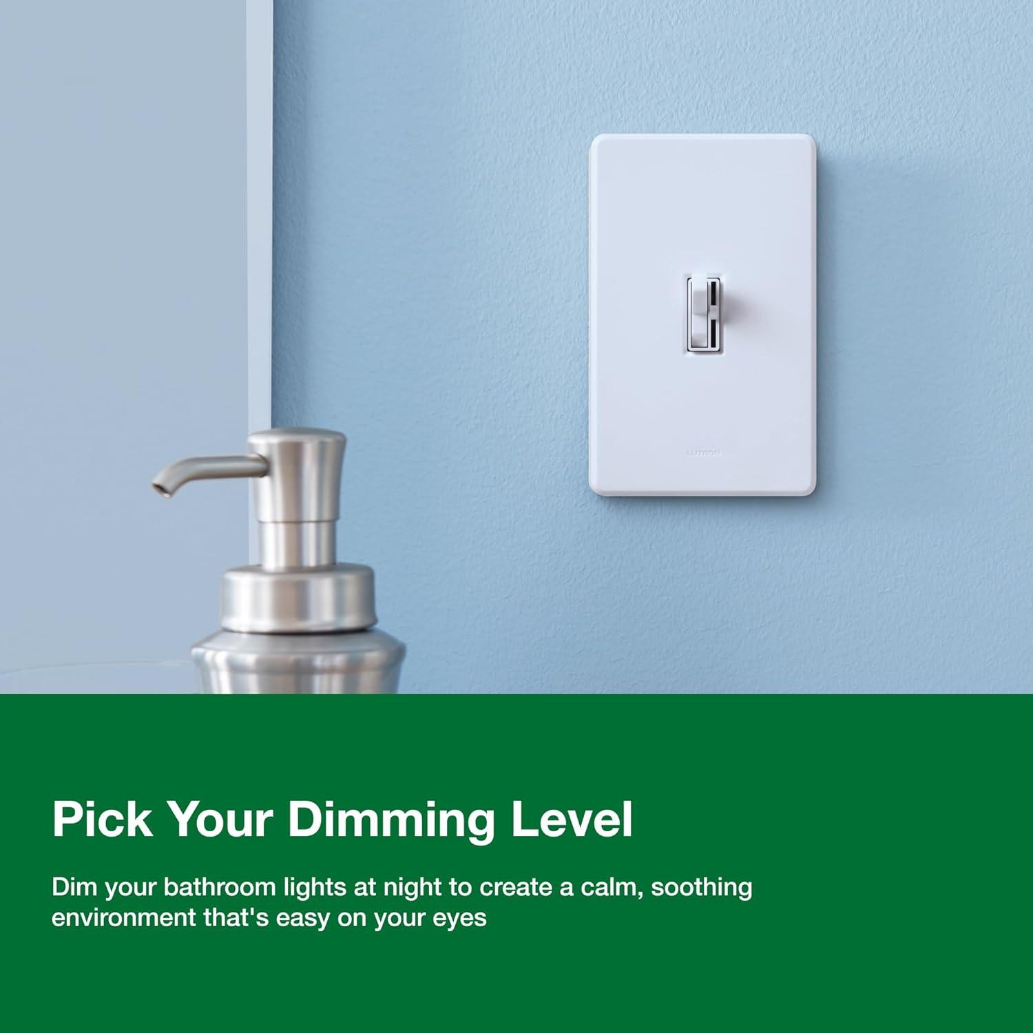 Black Smart LED Toggle Dimmer Switch for Dimmable Bulbs