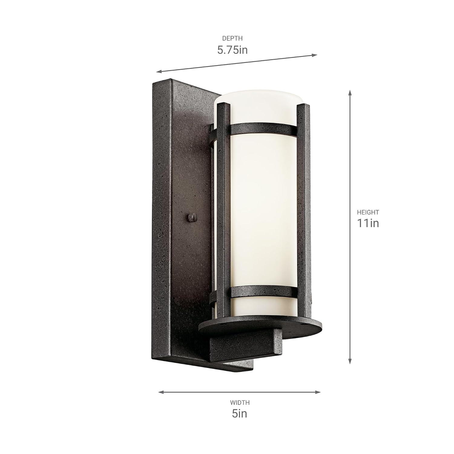 Hokku Designs Outdoor Wall Light With Opal Etched Glass - Modern Design For Rustic, Country, And Lodge Décor
