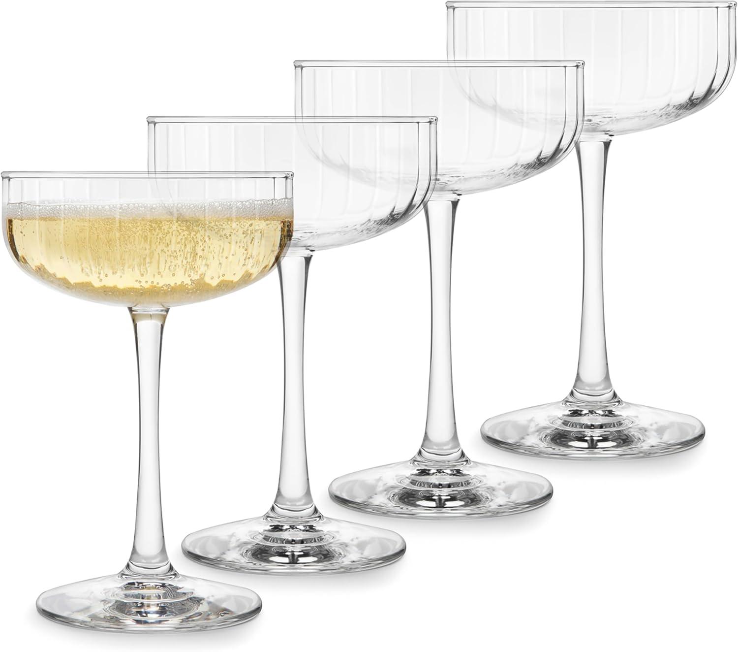 Paneled Coupe Cocktail Glasses