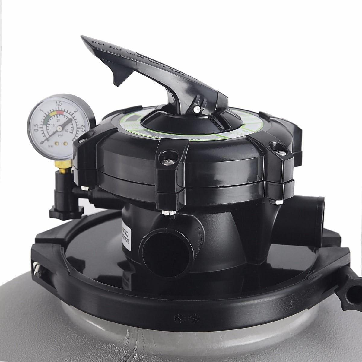 XtremepowerUS 19" Sand Filter Pump, 4500GPH,  With 1.5HP Pool Pump For Above Ground Pools, With 5-Way Multi-Port Valve & Strainer Basket, For Domestic & Commercial Pools