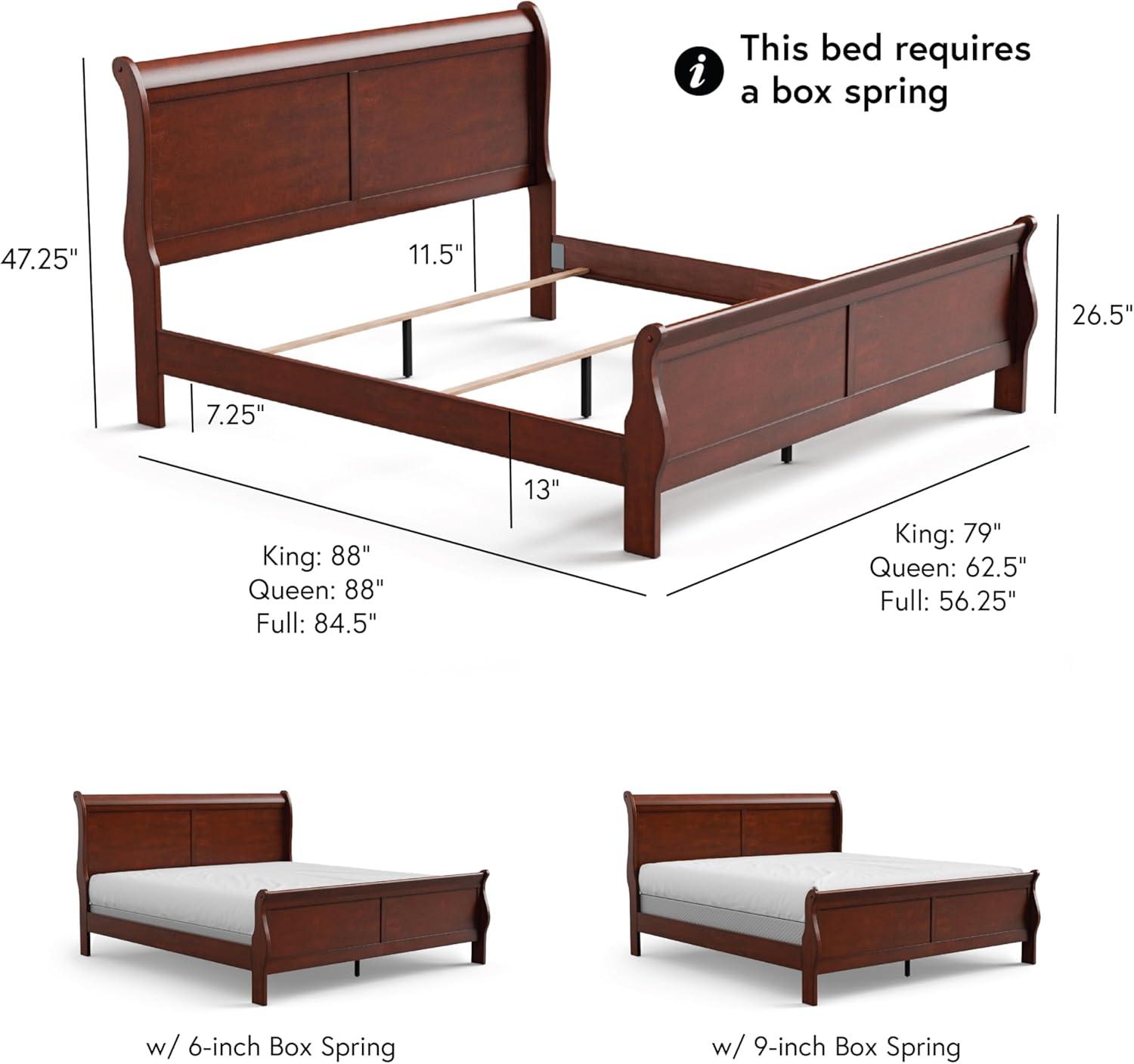 Burkhart White Queen Wood Frame Sleigh Bed with Slat Kit