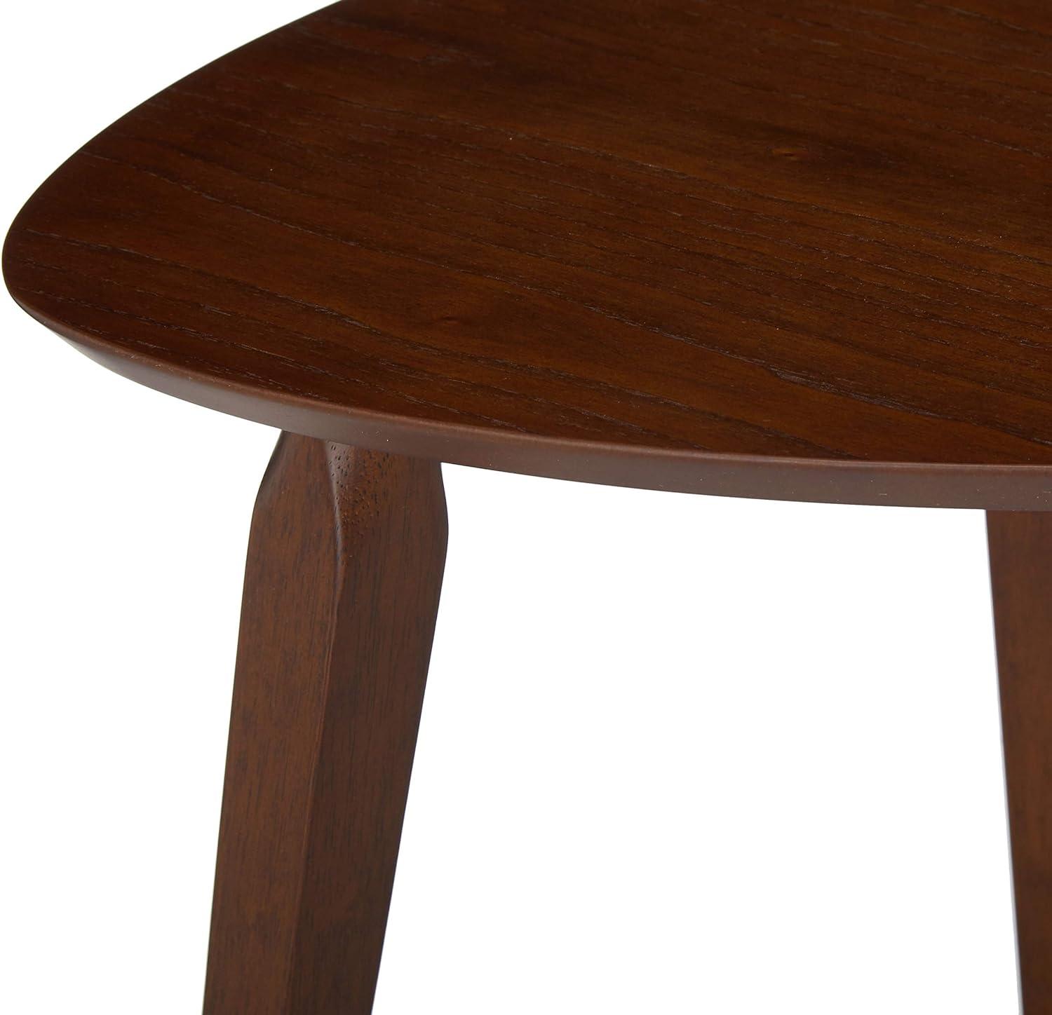 Midcentury Triangular Walnut Wood End Table