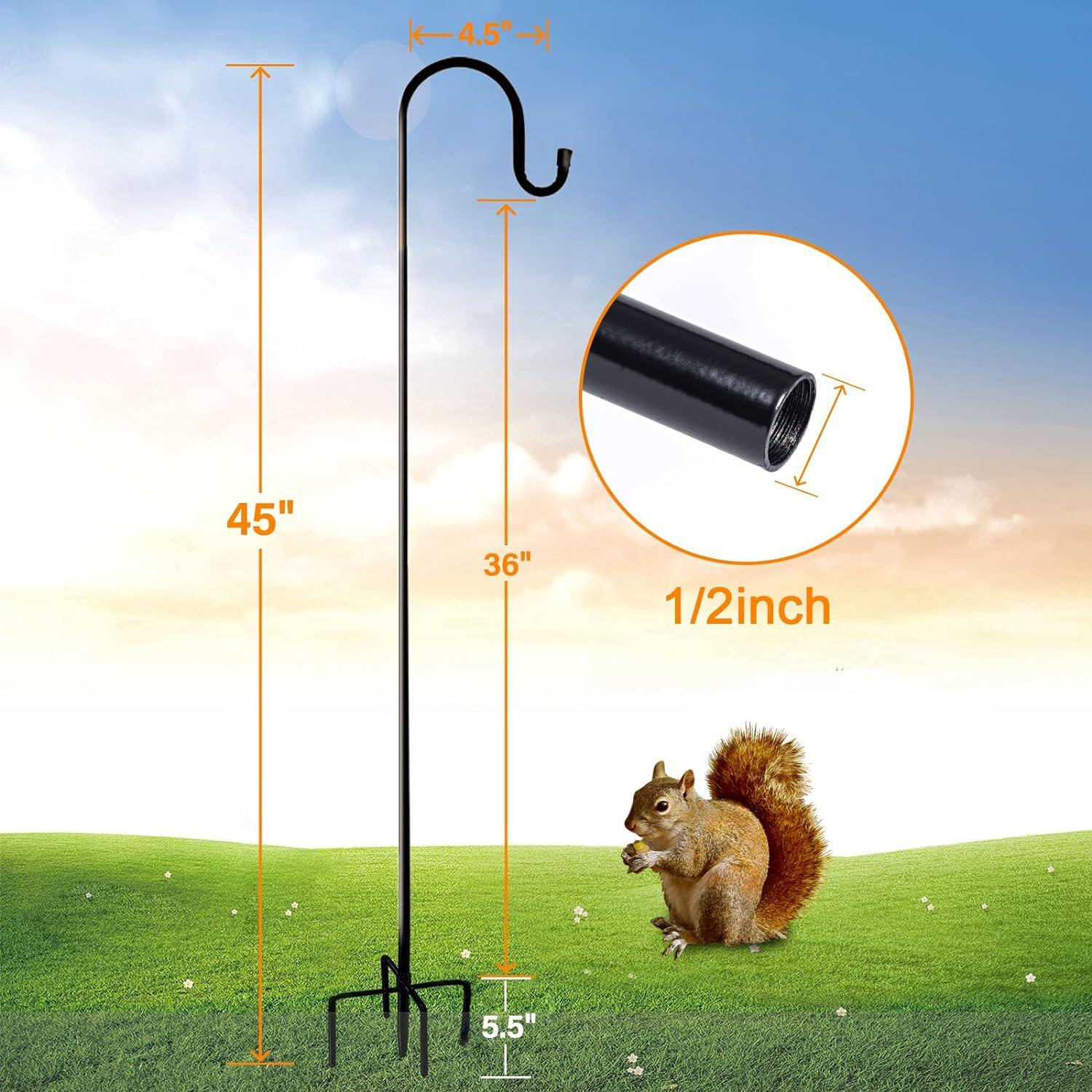 Shepherd-Hooks Adjustable for Bird-Feeder Lantern Plant-Hook Garden-Stake - Plant Stand Hanger for Outdoor Flower Basket, Bird Feeder Hanger Weddings Decor 2 45 Inch