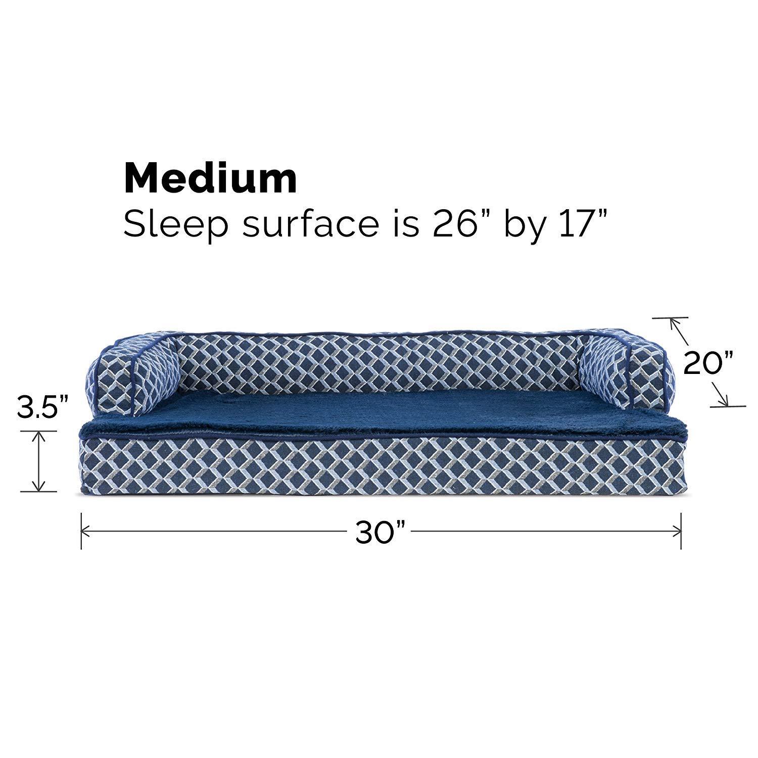 FurHaven Plush & Diamond Décor Comfy Couch Pet Bed