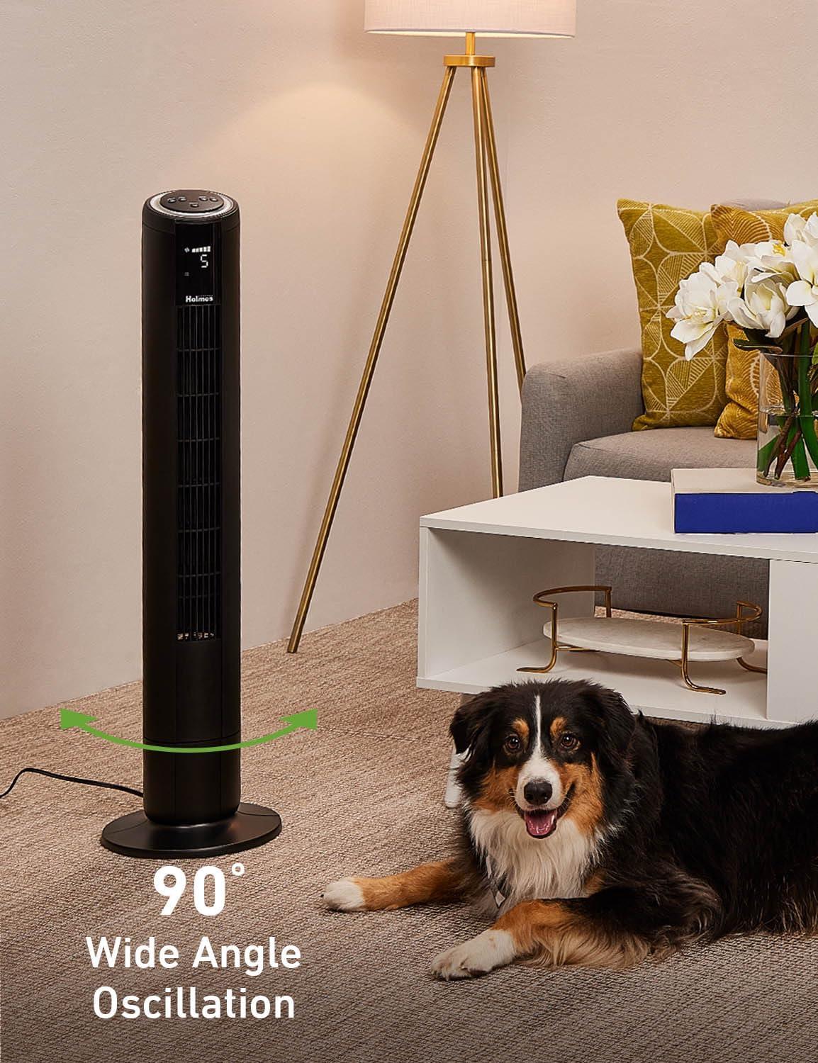 42" Oscillating Digital Tower Fan, 5 Speeds, Remote Control