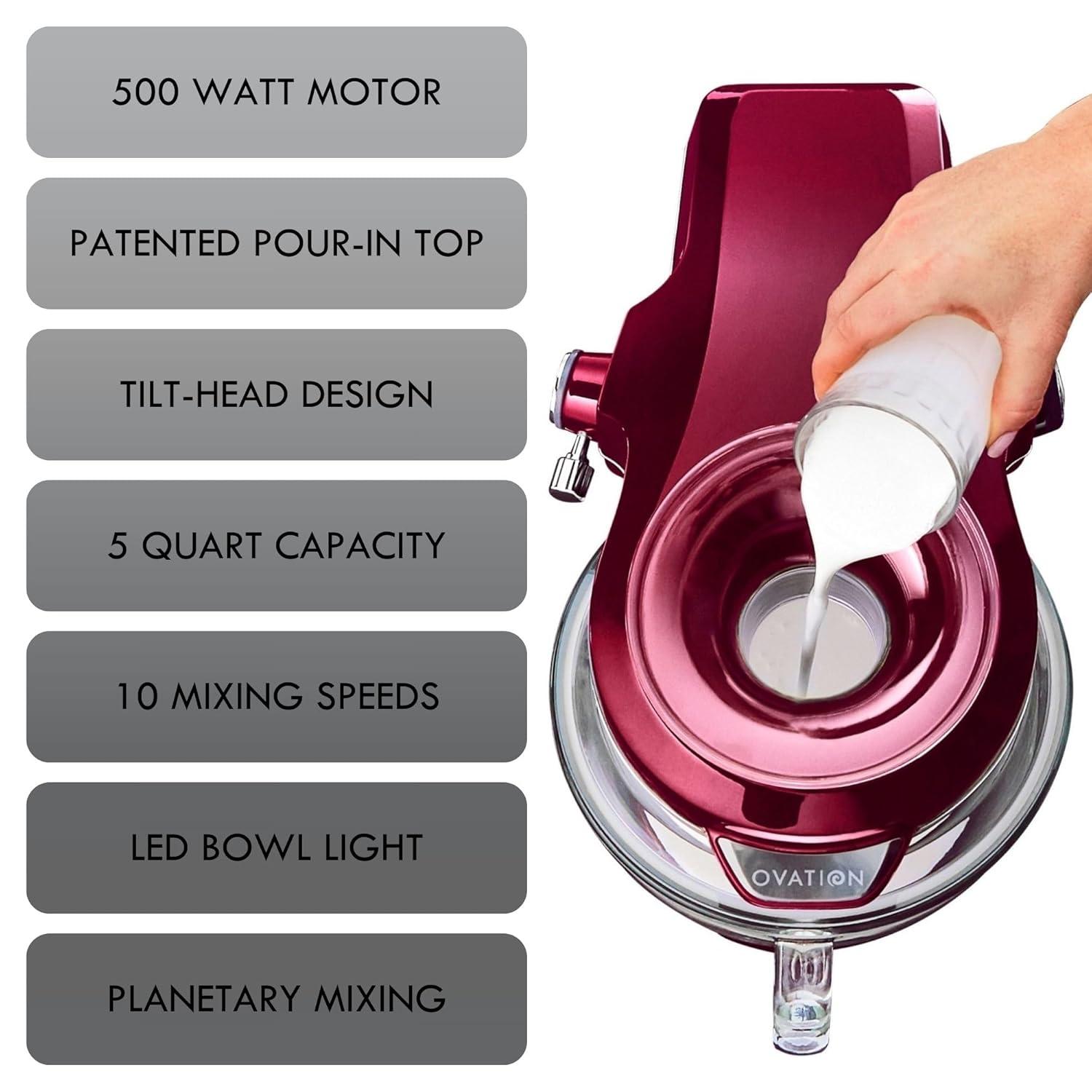 Kenmore KKEOVSMR Kenmore Elite Ovation 5 Qt. Stand Mixer with Pour-In Top, 500W