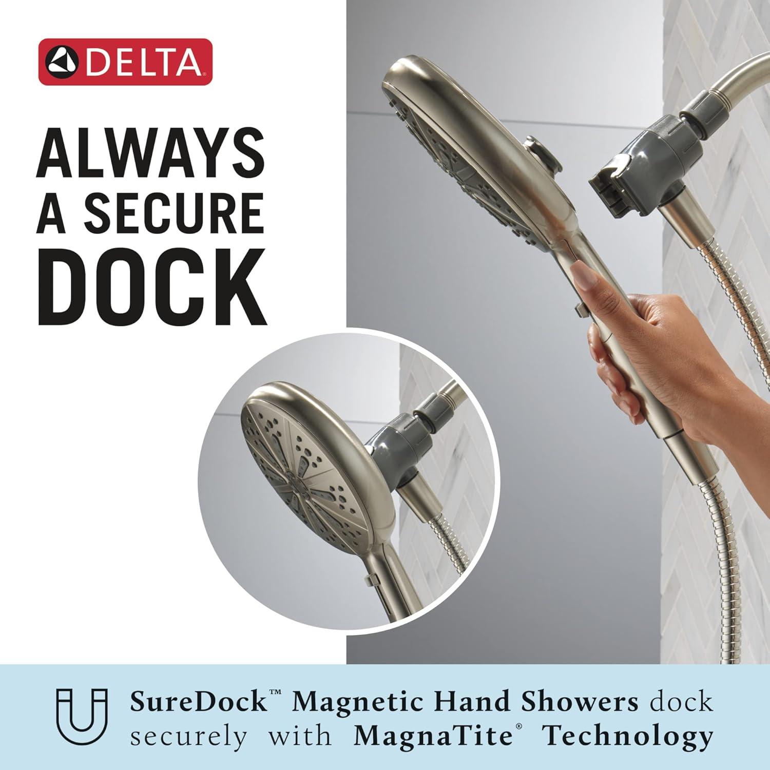 SureDock 6-Spray Magnetic Shower Head, High Pressure Handheld Shower Head, Hand Shower with Hose