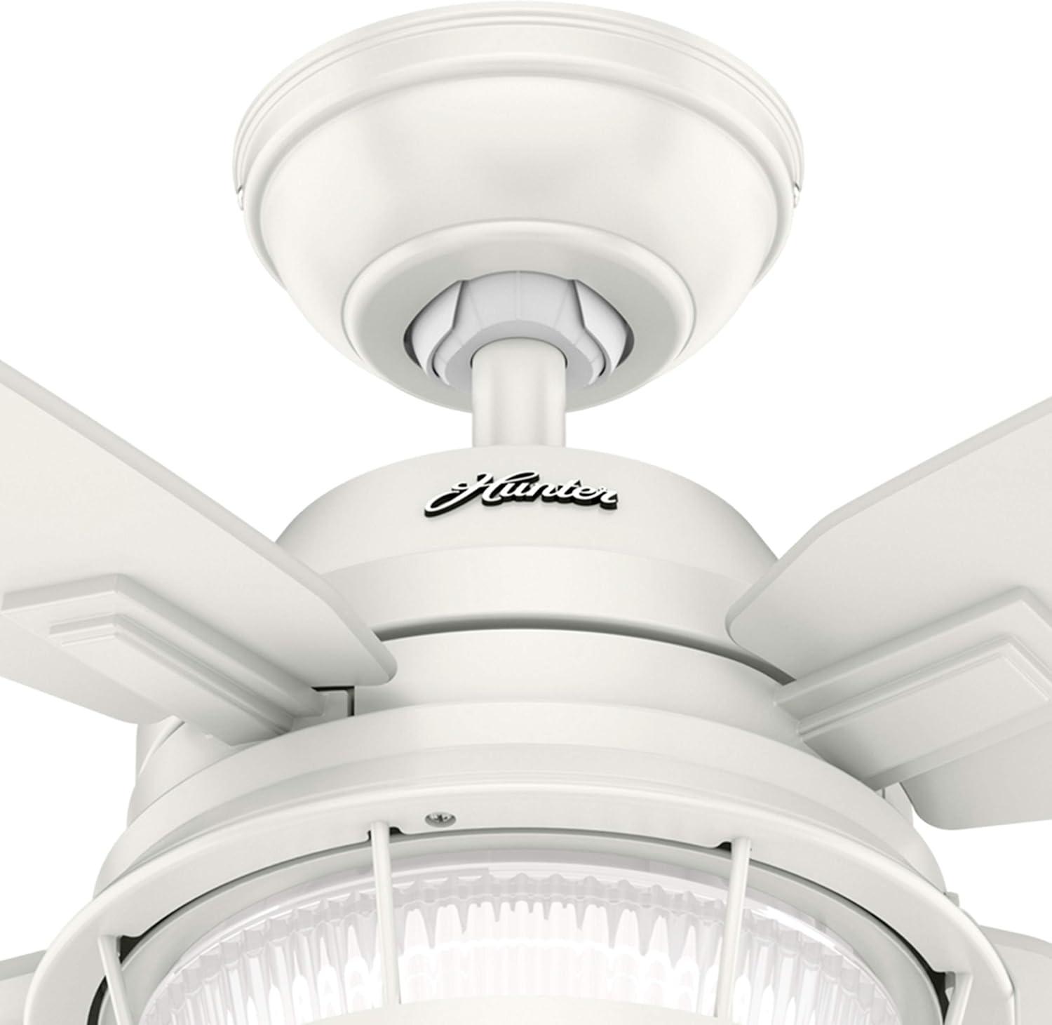 Dempsey Low Profile 44" 4 - Blade Indoor Flush Mount Small Room Ceiling Fan with Lights and Remote