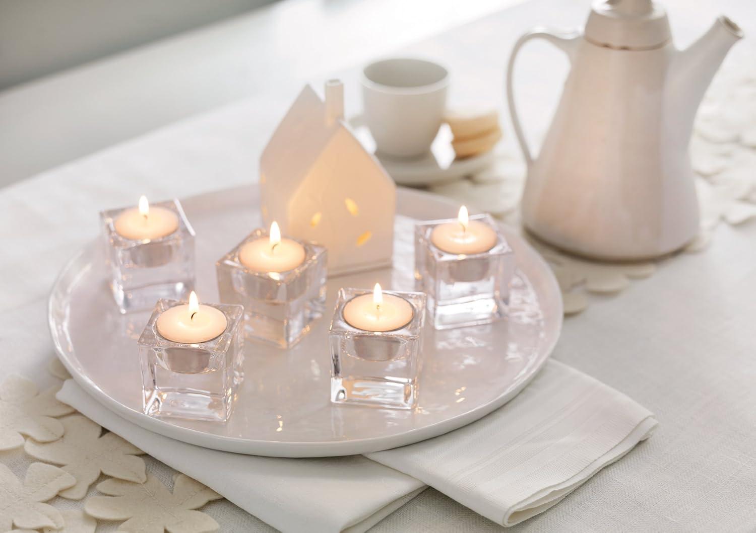Lner 100 Pack Unscented White Tea light Candles Burns Aprx. 3.5 Hour