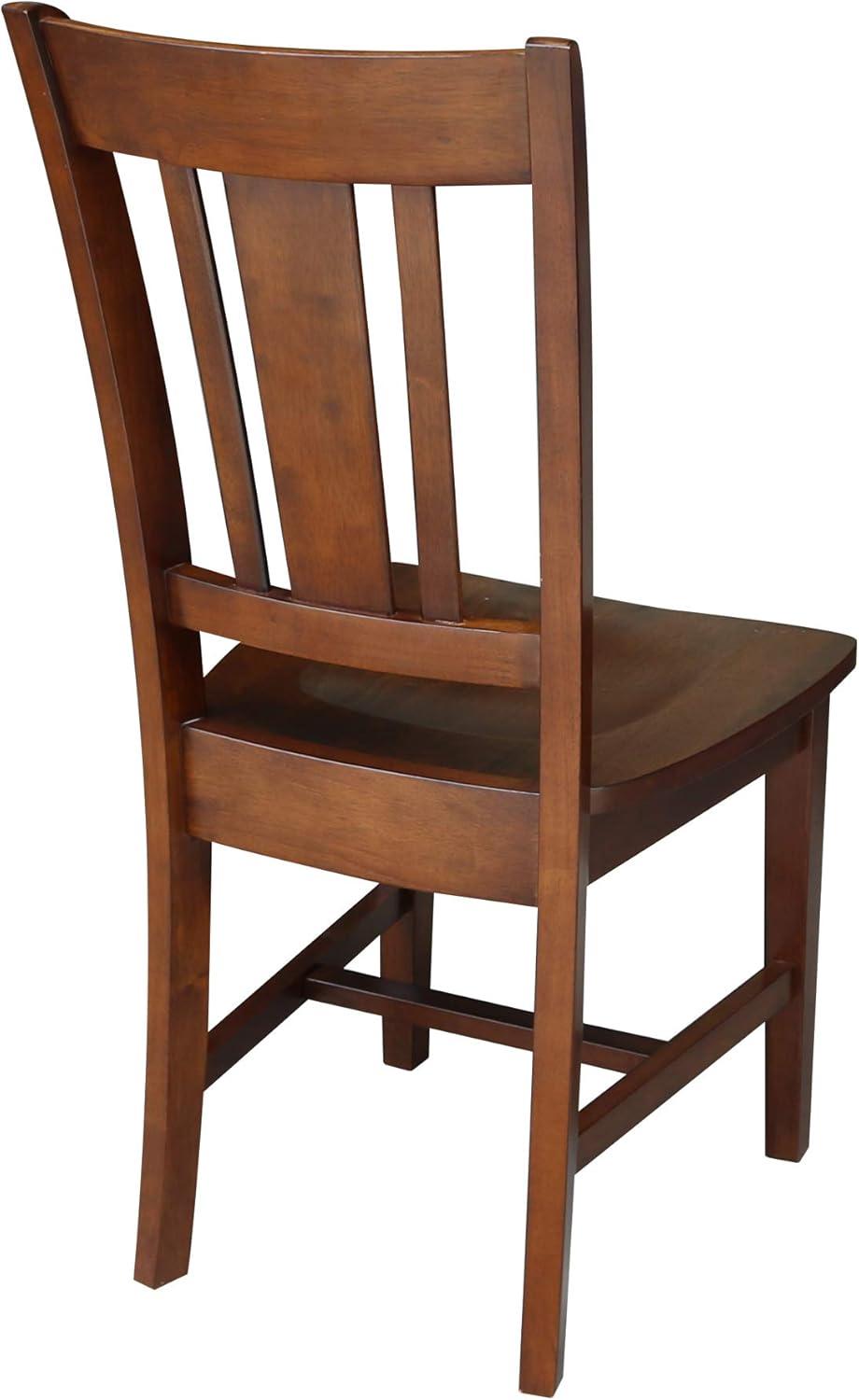 Espresso High Slat Back Wood Side Chair